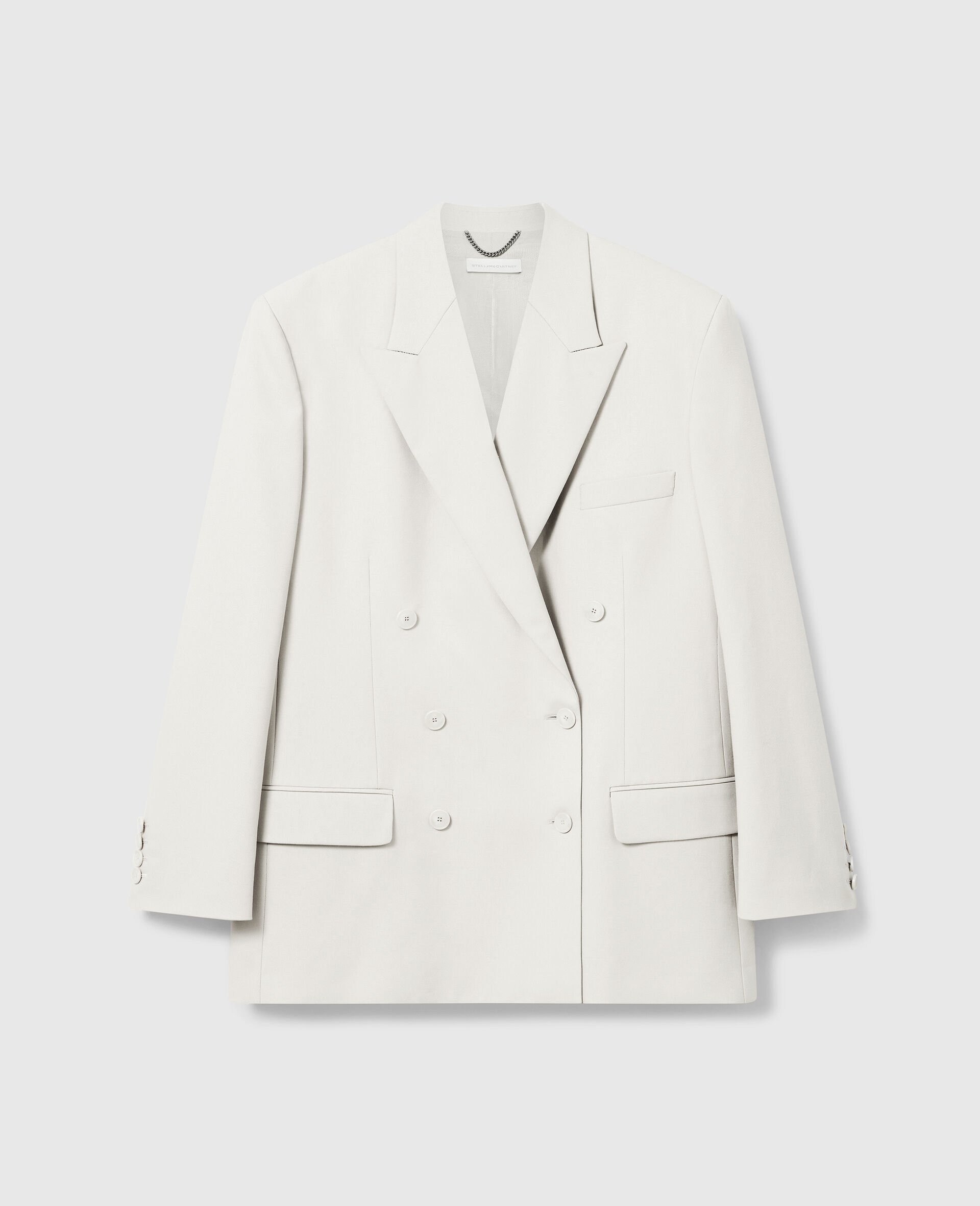 Oversized Double-Breasted Blazer-Beige-medium