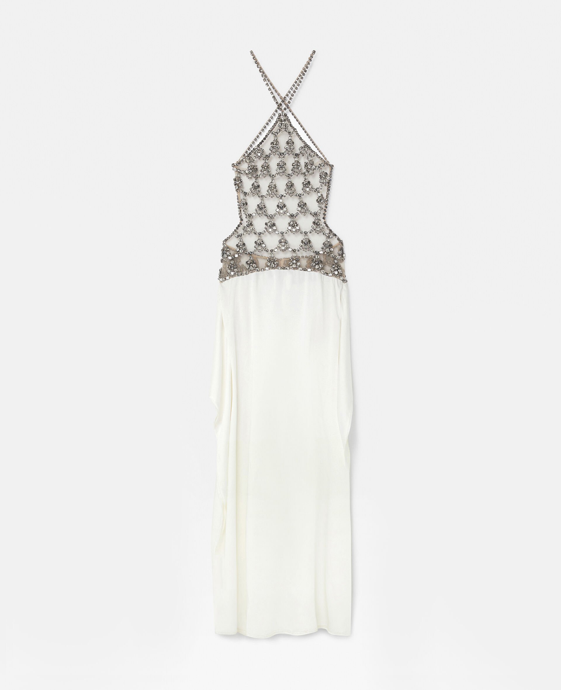 Crystal Cage Halterneck Maxi Dress-Silver-large image number 0