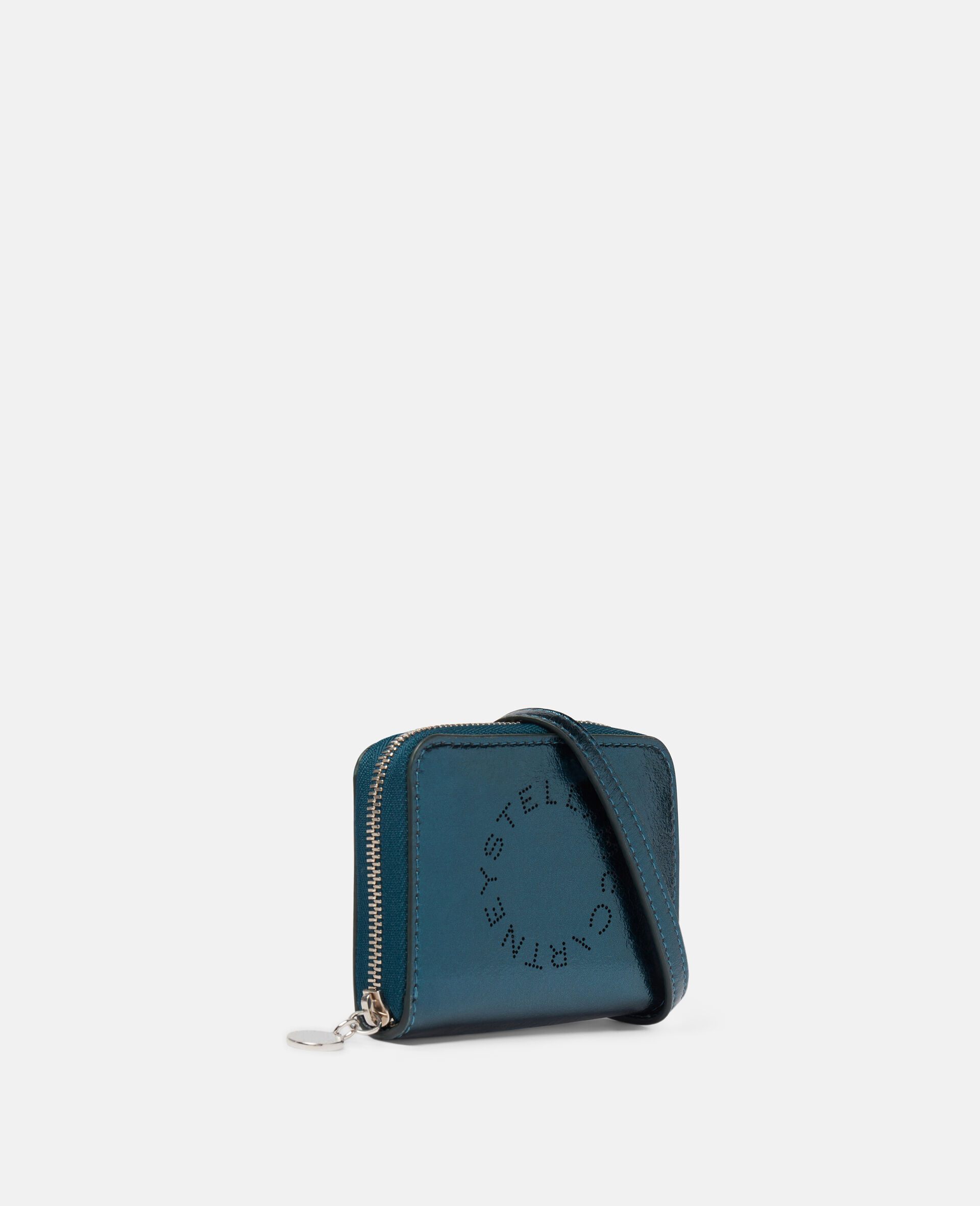Stella Logo Metallic Zipped Strap Cardholder-Blue-large image number 1