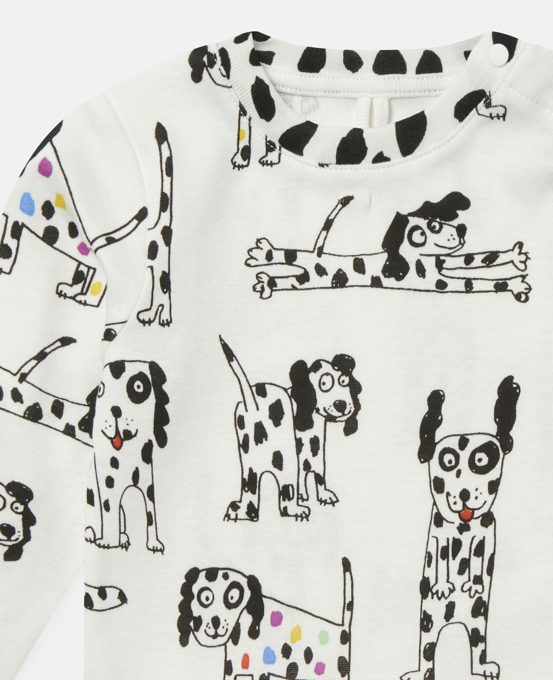 Doodle Dalmatians Jersey Rib Top-White-large image number 1