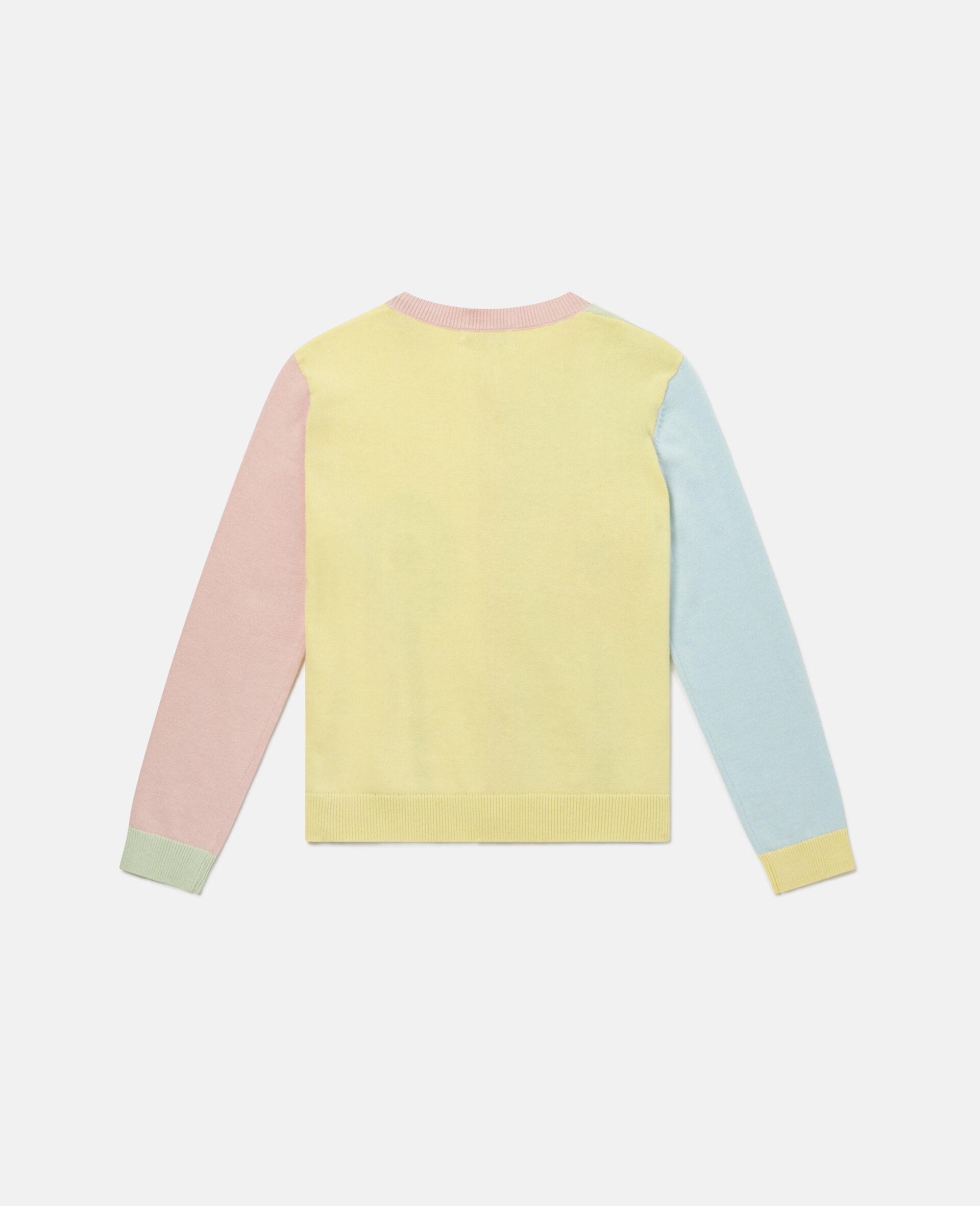 Graphic Flower Intarsia Knit Cardigan-Multicolour-large image number 1