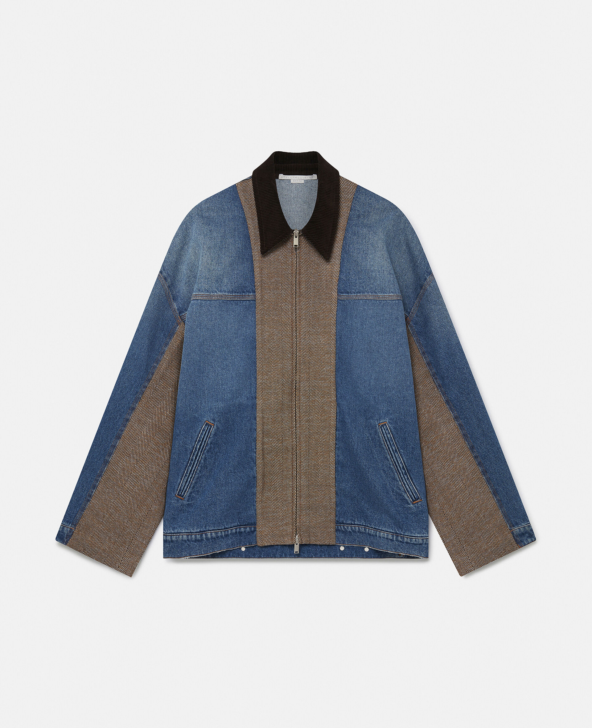 Hybrid Panel Denim Barn Jacket-Beige-large image number 0