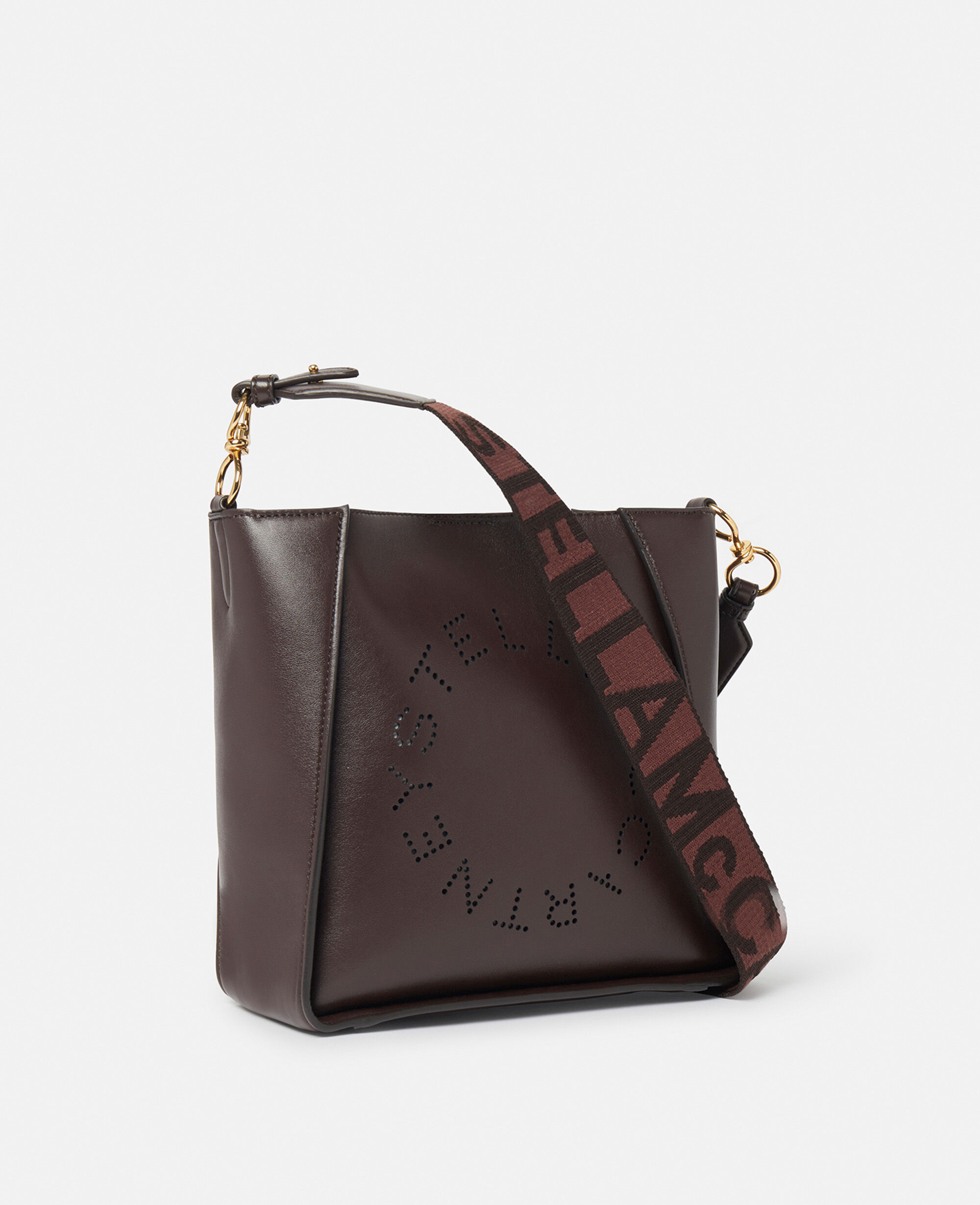Women Chocolate Brown Logo Shoulder Bag Stella McCartney GB