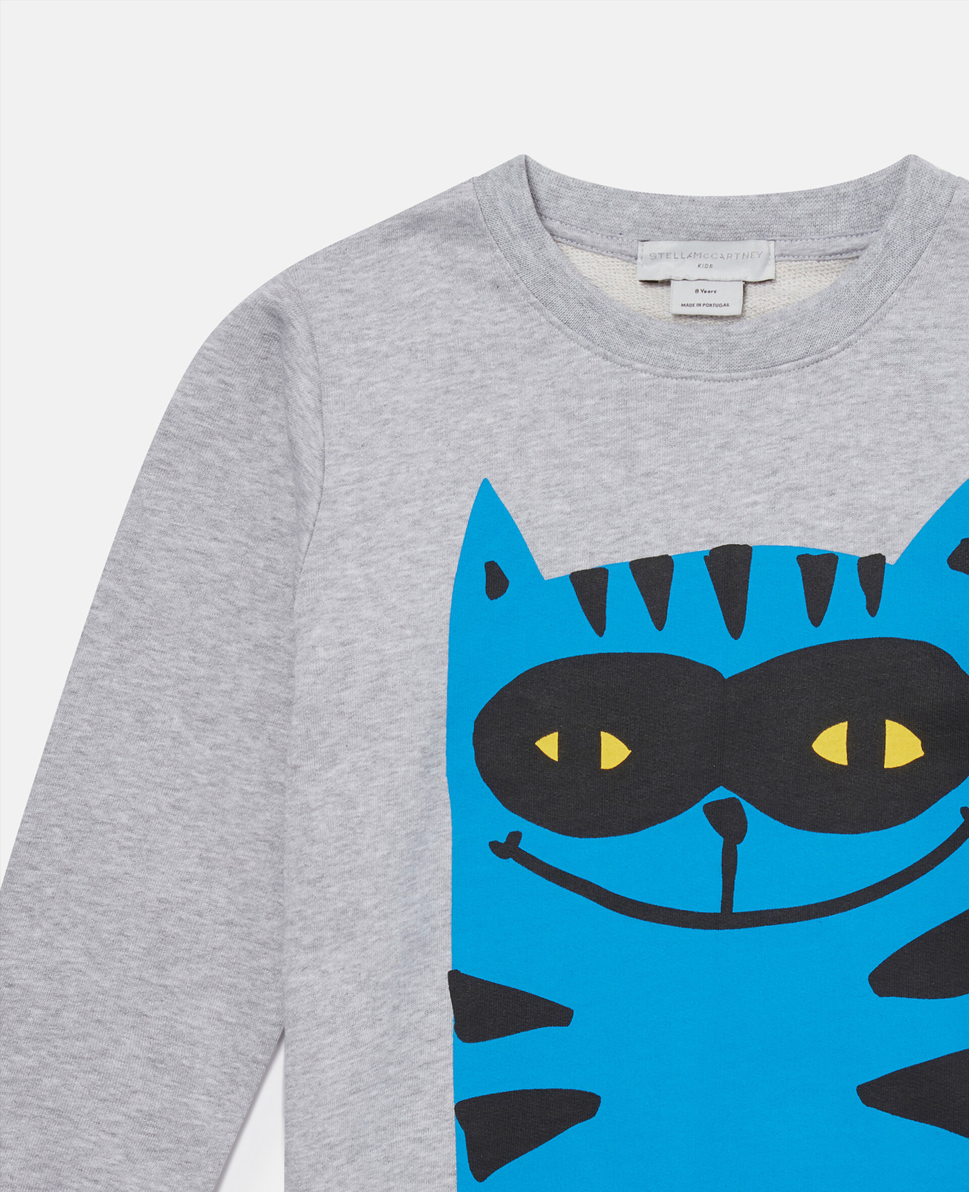Cat Graphic Sweatshirt-Grey-large Cat Graphic Sweatshirt-Grey-large image number 1