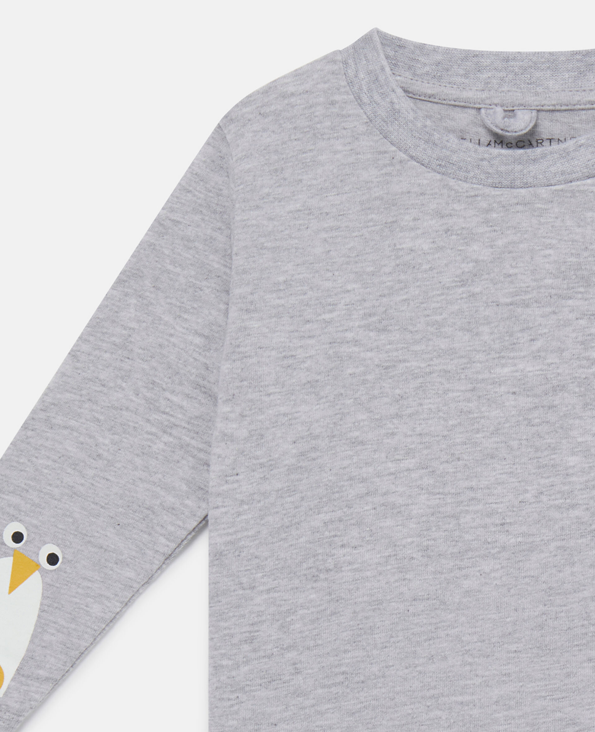 Penguin Cuff Long Sleeve T-Shirt-Grey-large image number 1