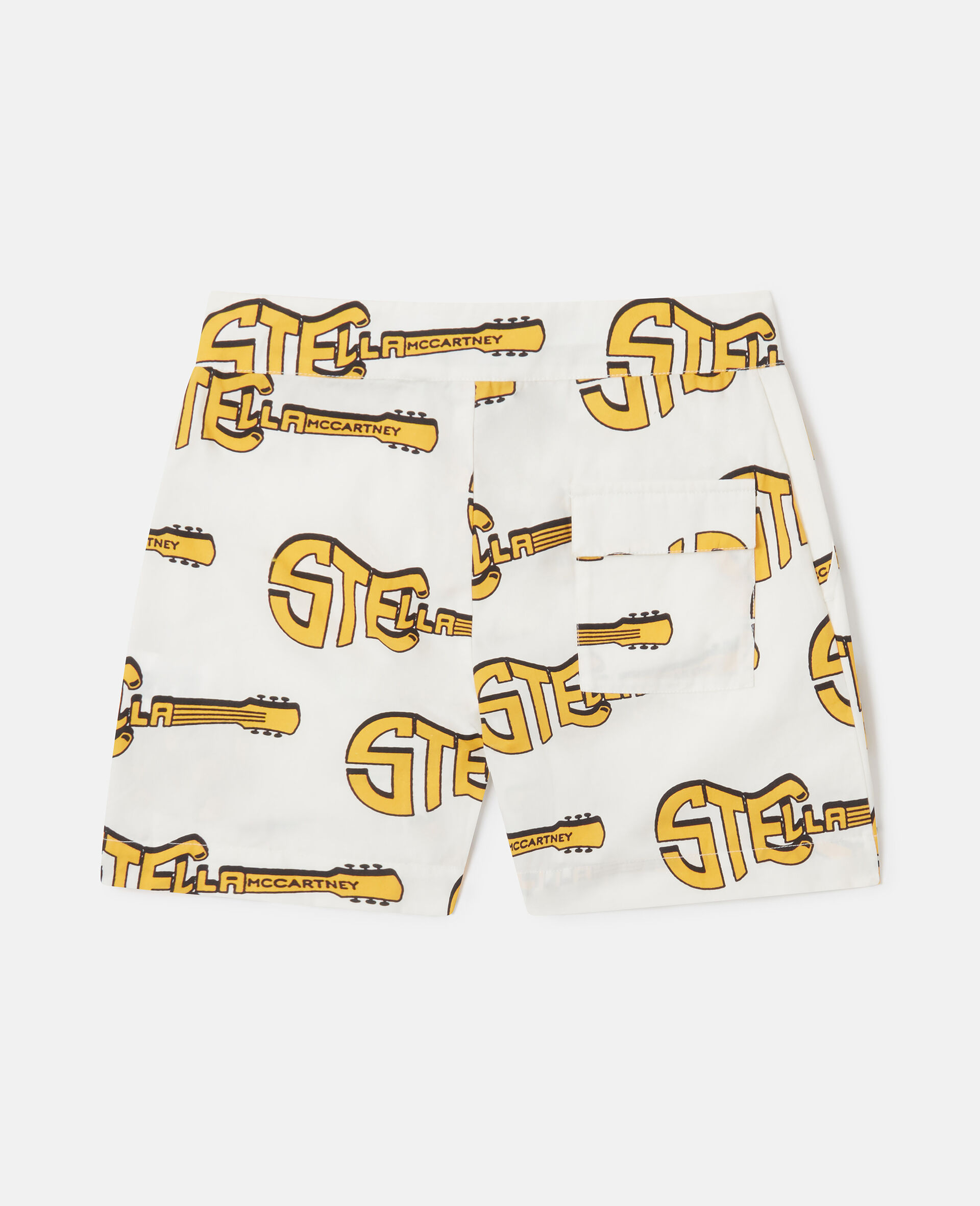 Guitar Print Shorts-Cream-large image number 2