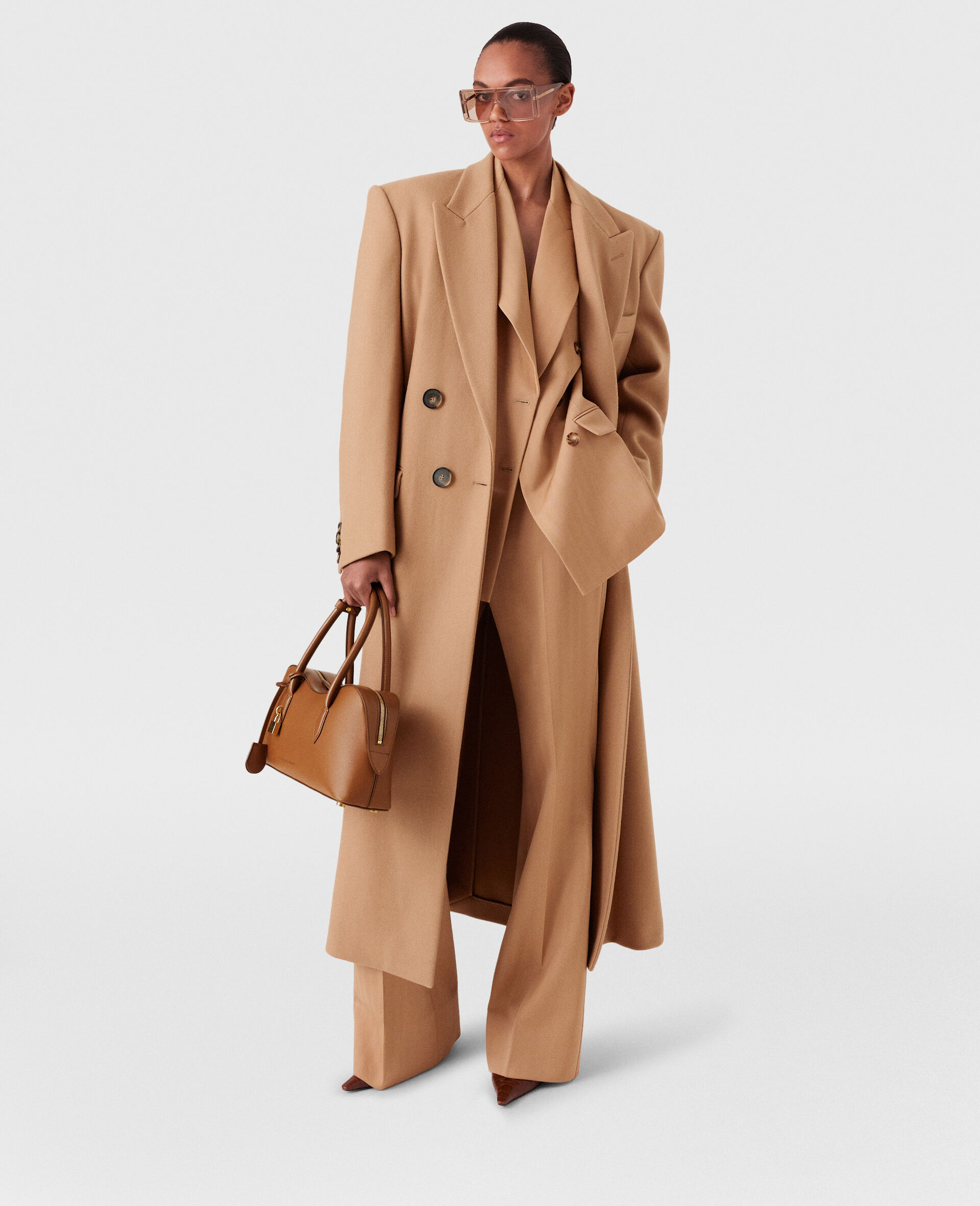 Low-Rise Striped Flared Trousers-Brown-large image number 4