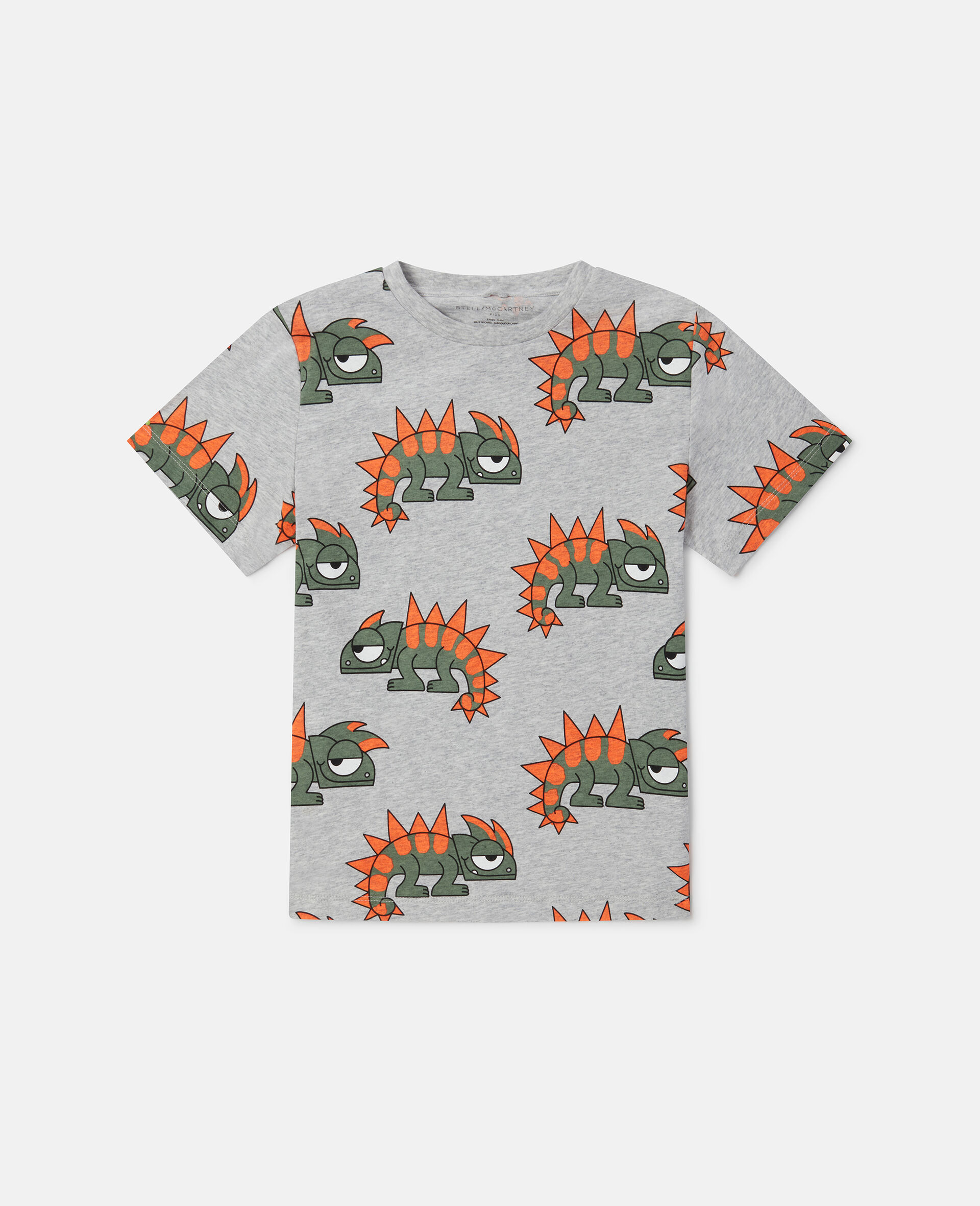 Gecko Print T-Shirt-Grey-large image number 0