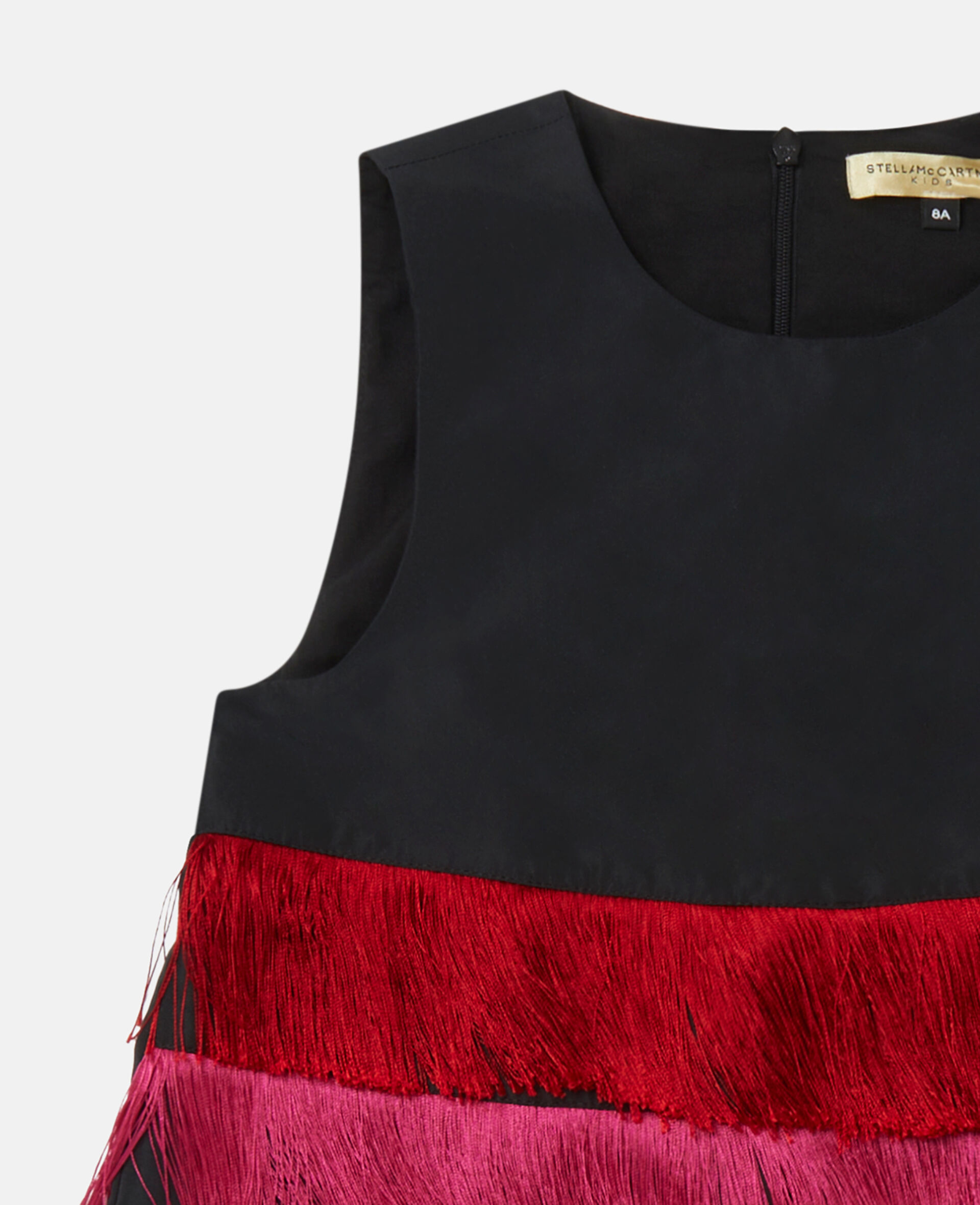 Rainbow Fringed Sleeveless Dress-Multicoloured-large image number 1