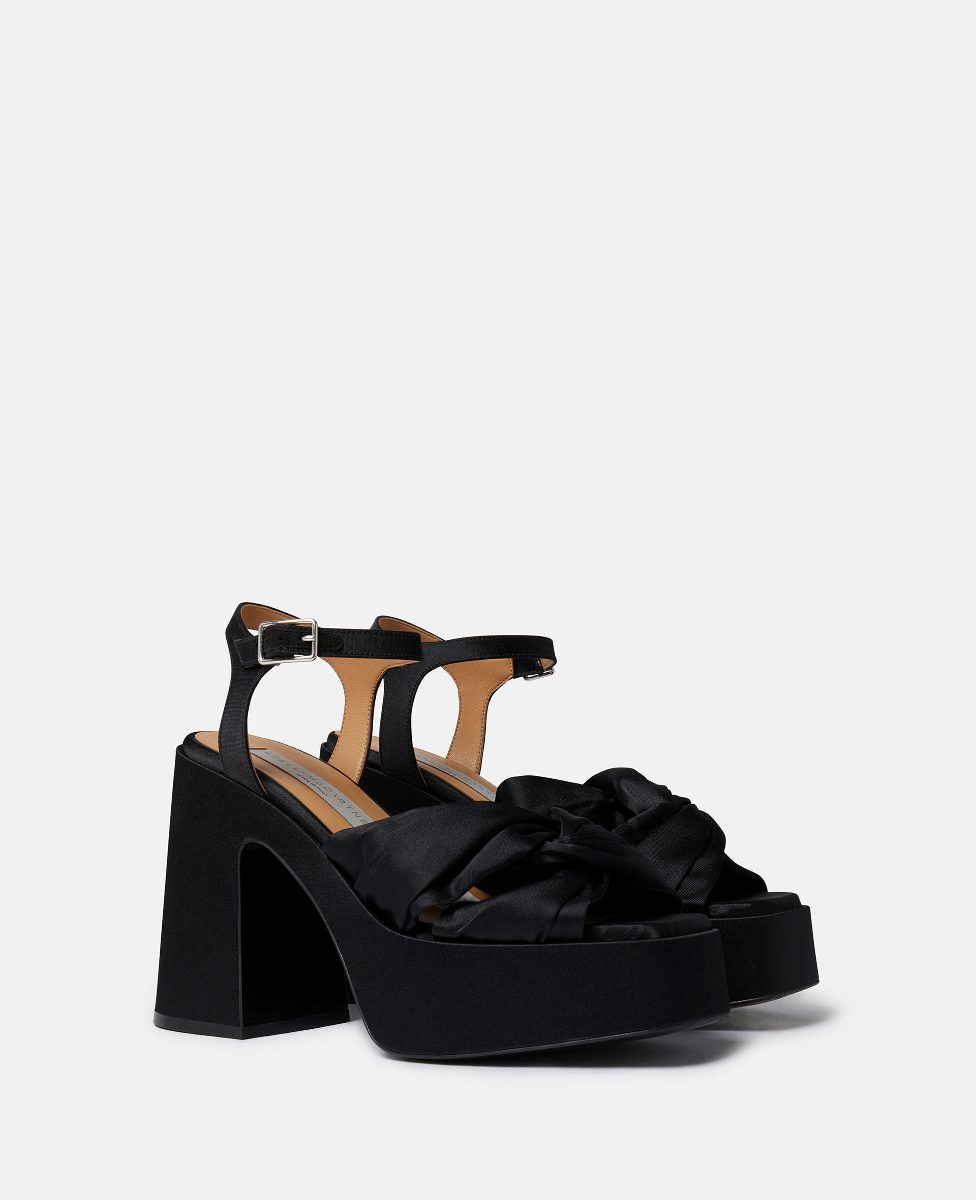 Skyla Buckle Platform Sandals-Black-medium