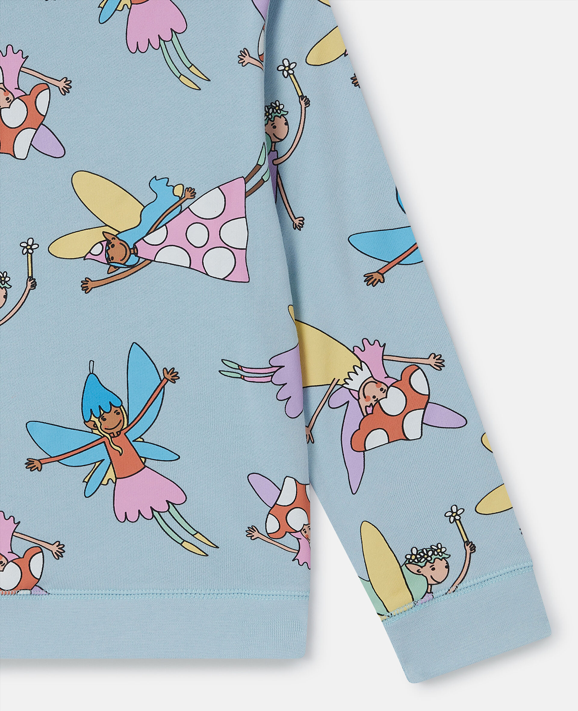 Fairies Print Crewneck Sweatshirt-Blue-large image number 3