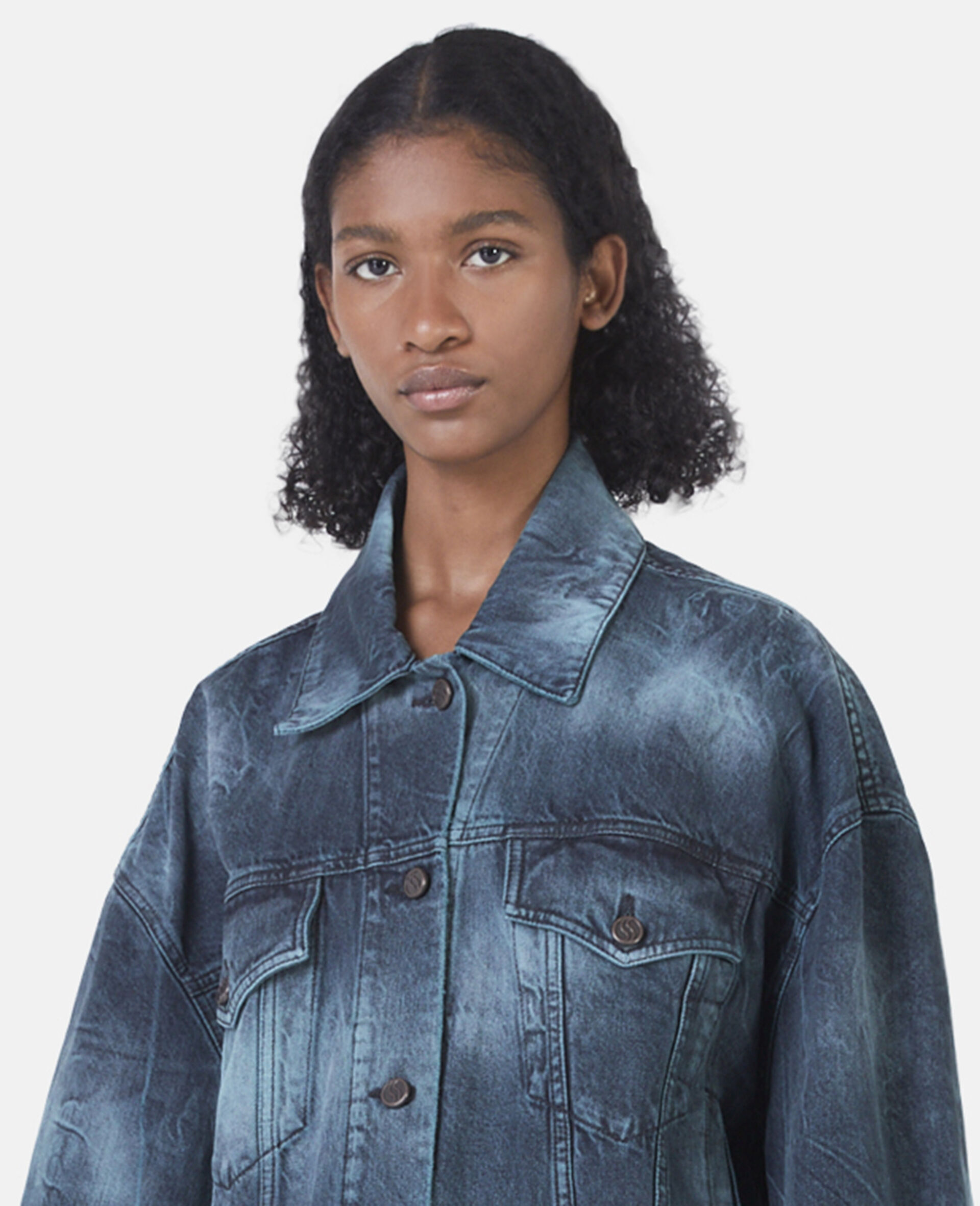 Women Aquamarine TieDye Oversized Denim Jacket Stella McCartney US