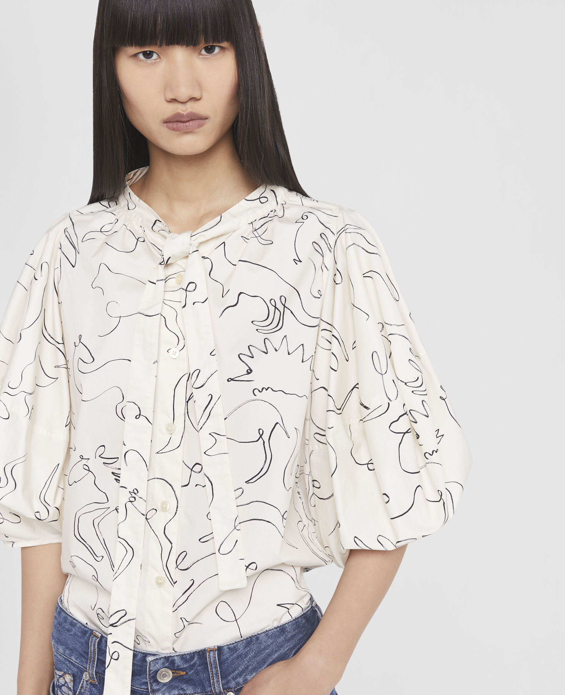 Rewild Doodle Print Twill Top-Yellow-large image number 3