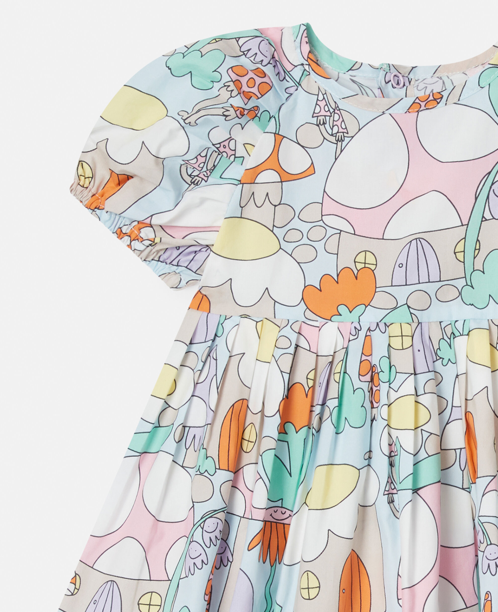 Kids Blue Woodland Print Short Sleeve Dress and Bloomers Set Kids Blue Woodland Print Short Sleeve Dress and Bloomers Set