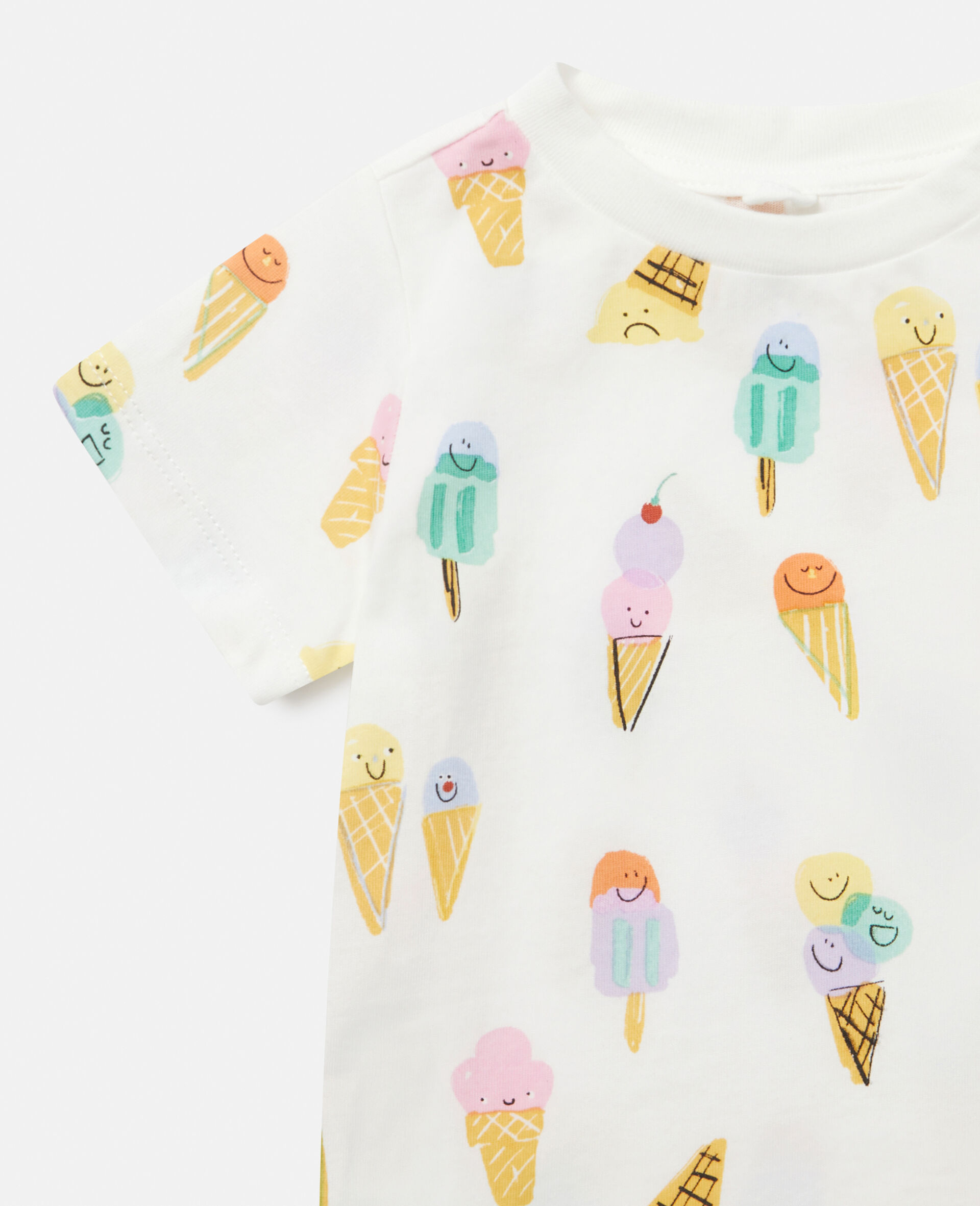 Ice Cream Print T-Shirt-Cream-large image number 1