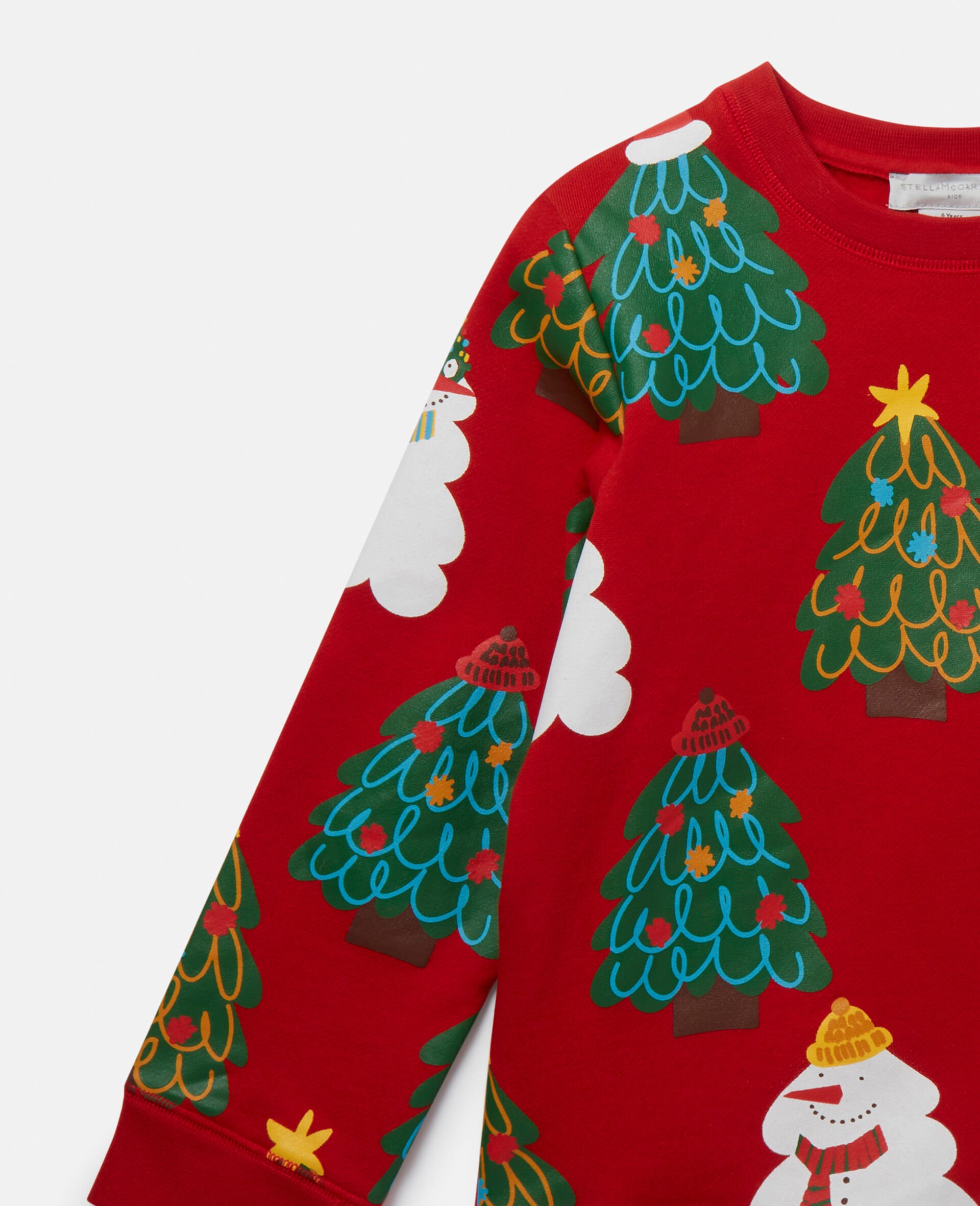 Christmas Tree Pattern Sweatshirt-Red-large Christmas Tree Pattern Sweatshirt-Red-large image number 1