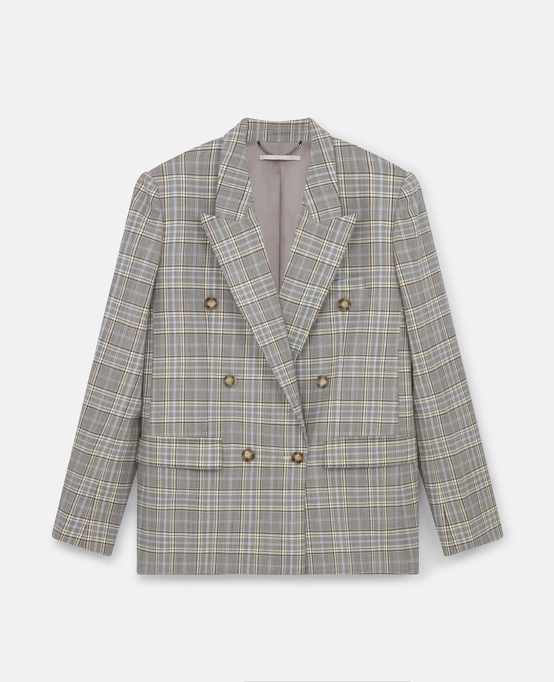 Double Breasted Wool Blazer-Blue-large image number 0