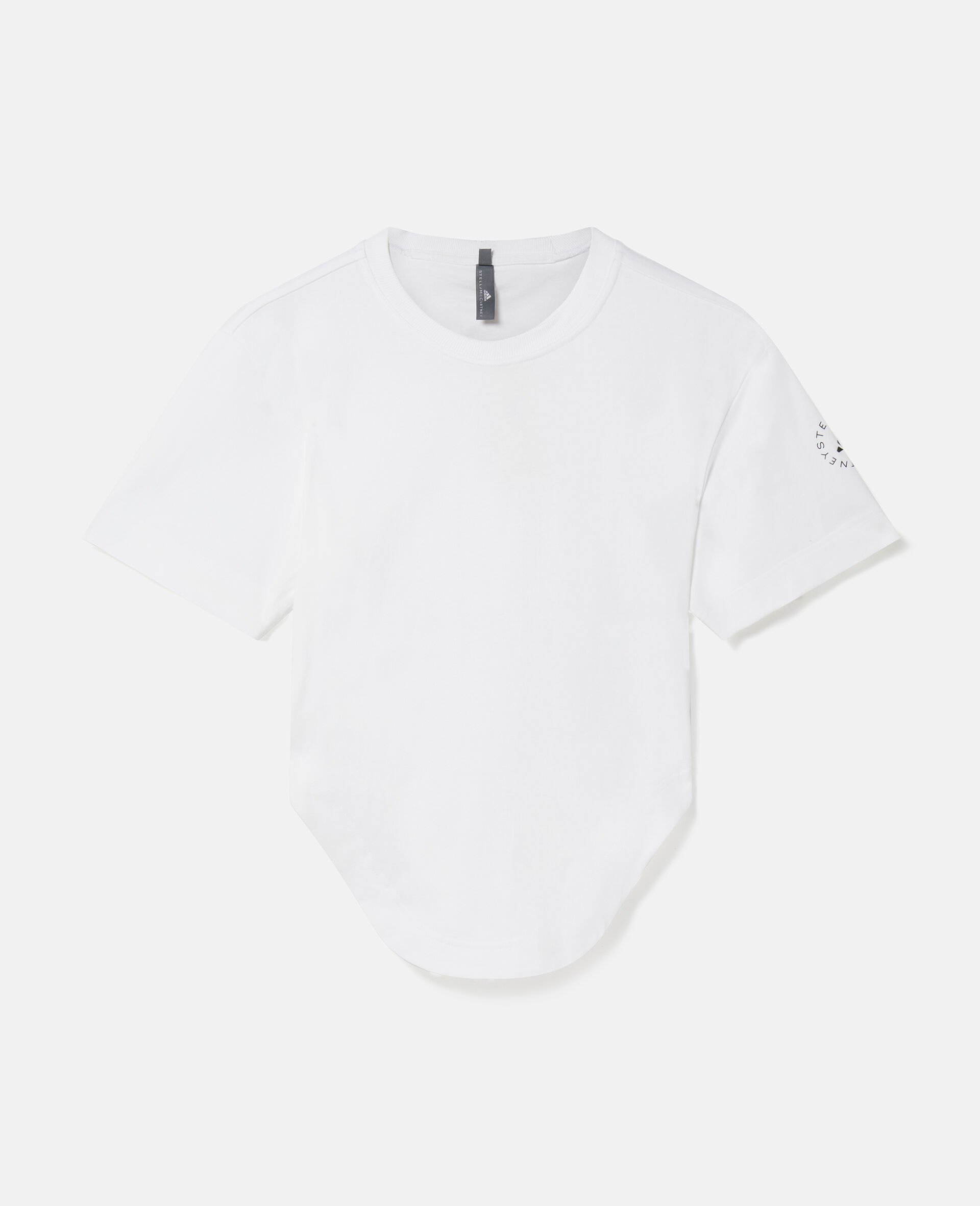TrueCasuals Sportswear T-Shirt mit geschwungenem Saum-Weiß-large image number 0