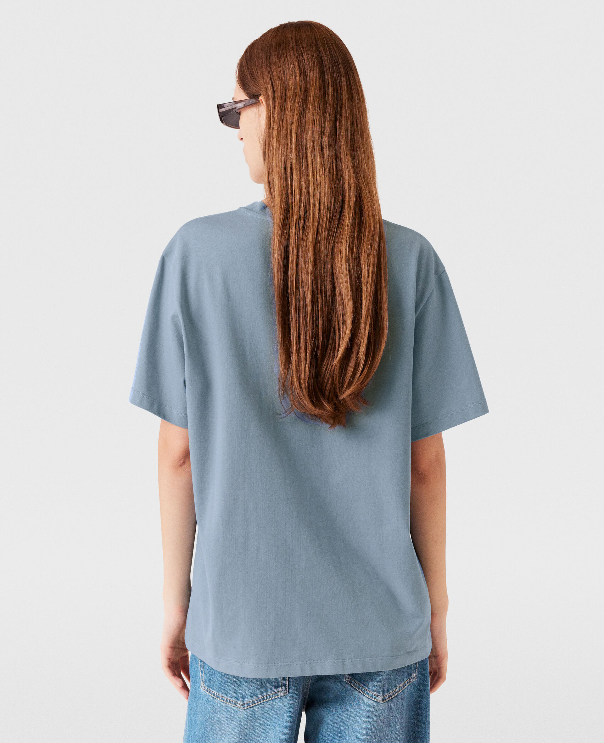 Logo Oversized Cotton T-Shirt-Pink-large image number 3