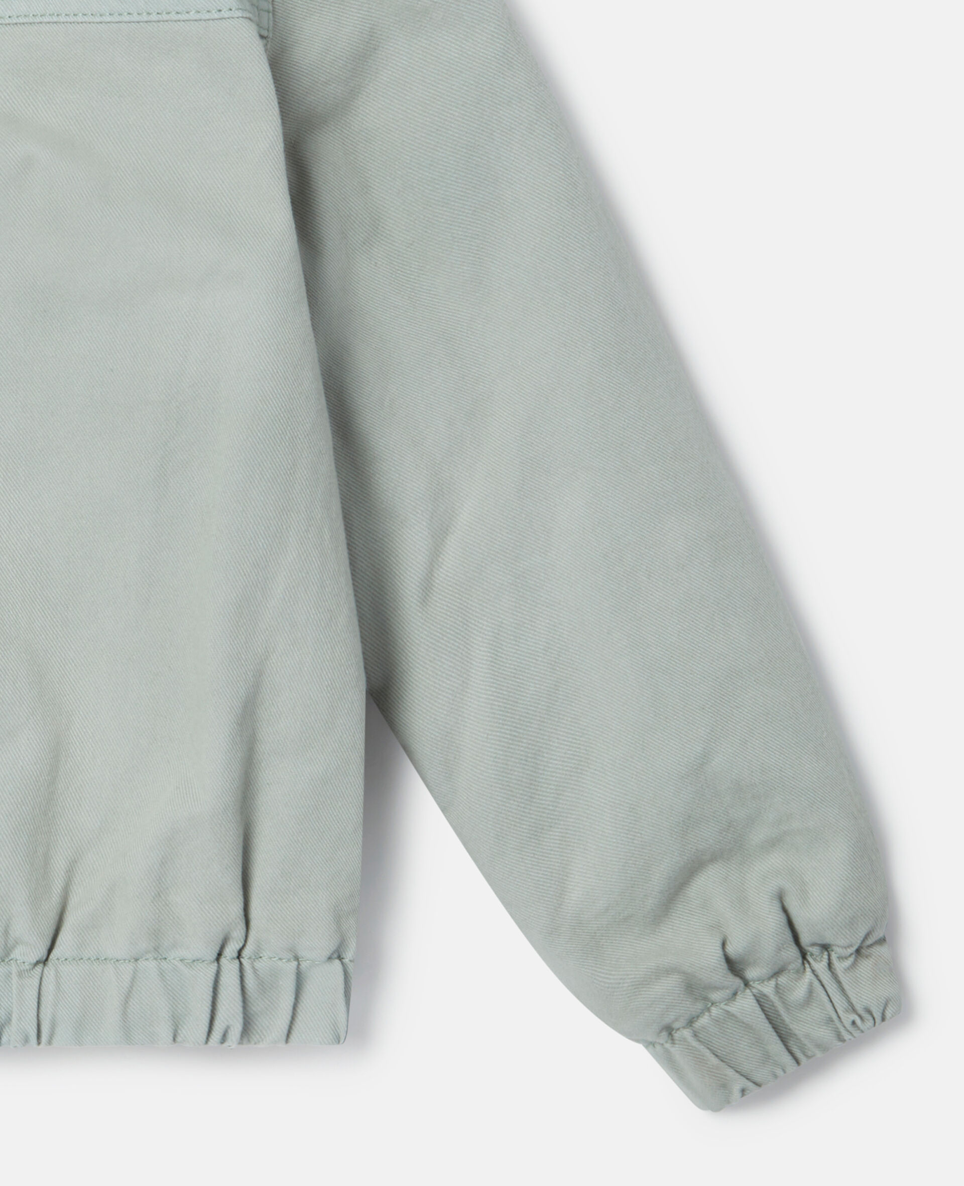 Badge Appliqu&eacute; Borg Collar Jacket-Green-large image number 3