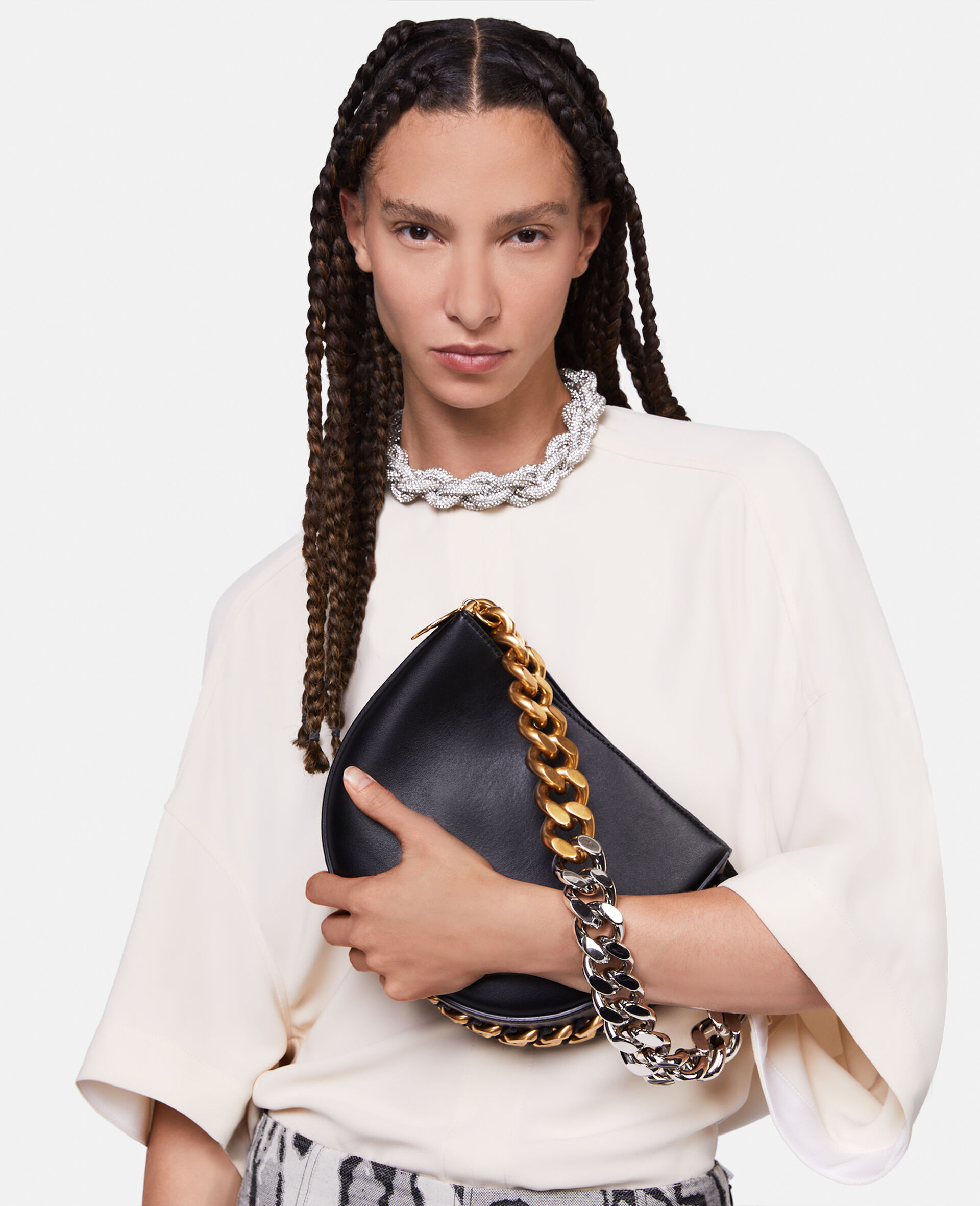 Women Black Frayme Mylo™️ Shoulder Bag | Stella McCartney GB
