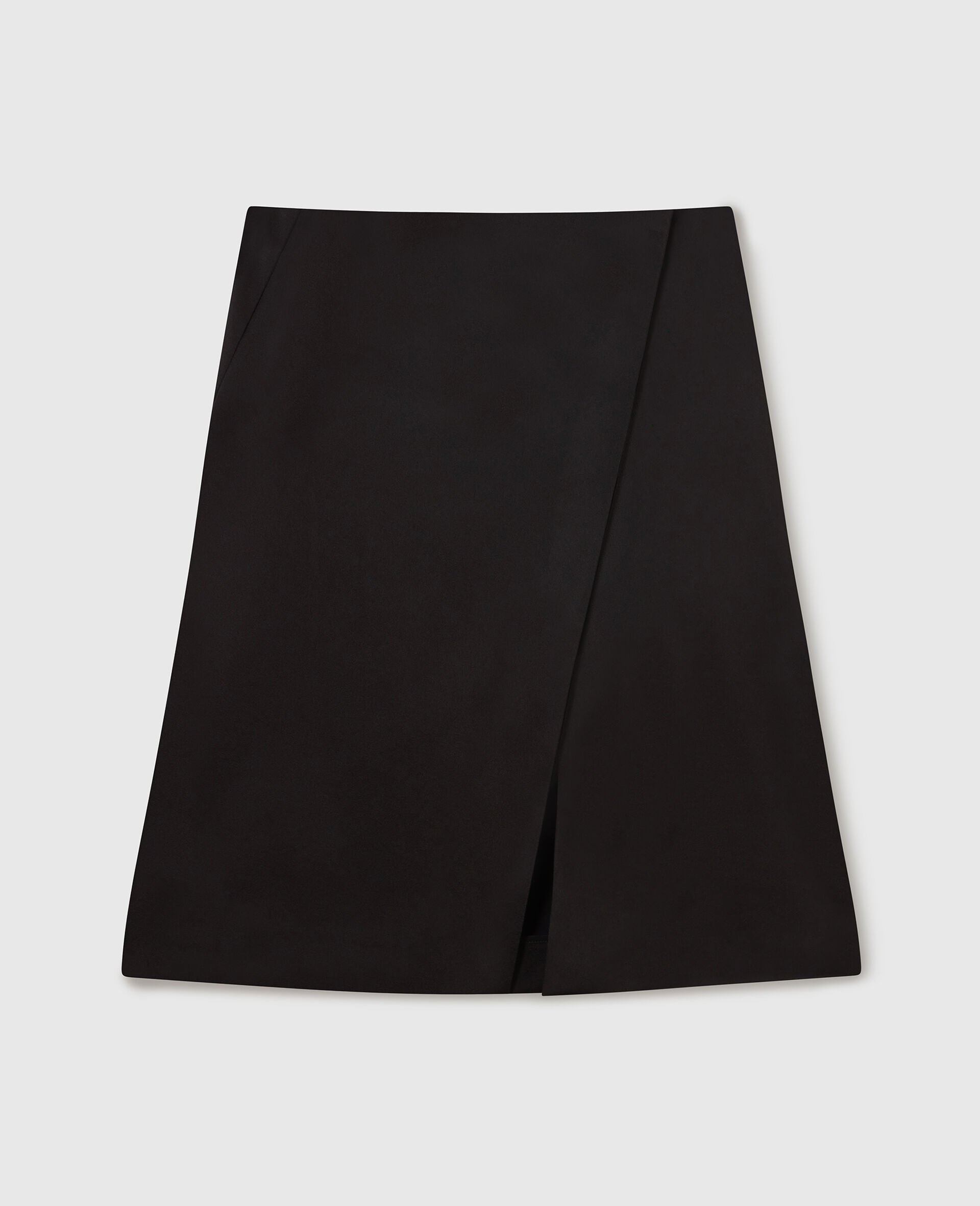 Tailoring-Midirock aus Satin-Schwarz-medium