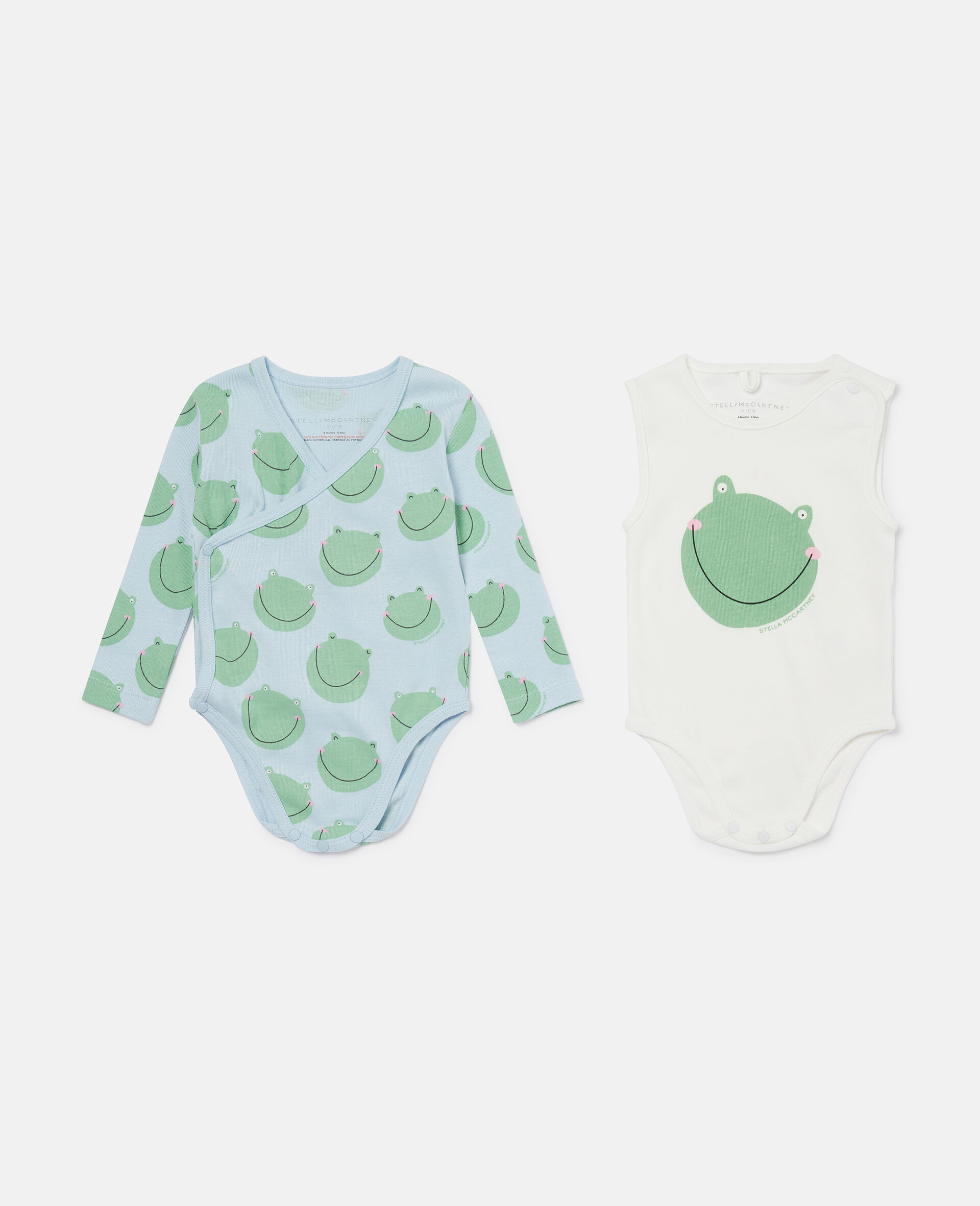 Strampler-Set mit Frosch-Grafik-Blau-large image number 0