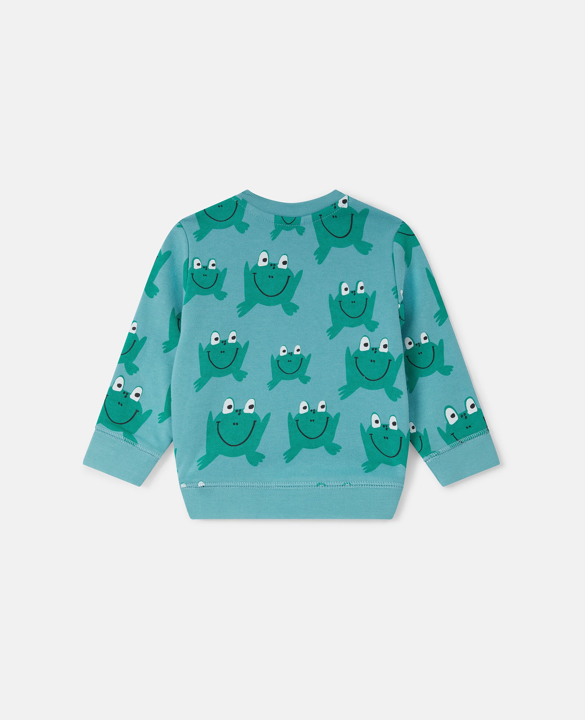 Frog Print Sweatshirt-Green-large Frog Print Sweatshirt-Green-large image number 2