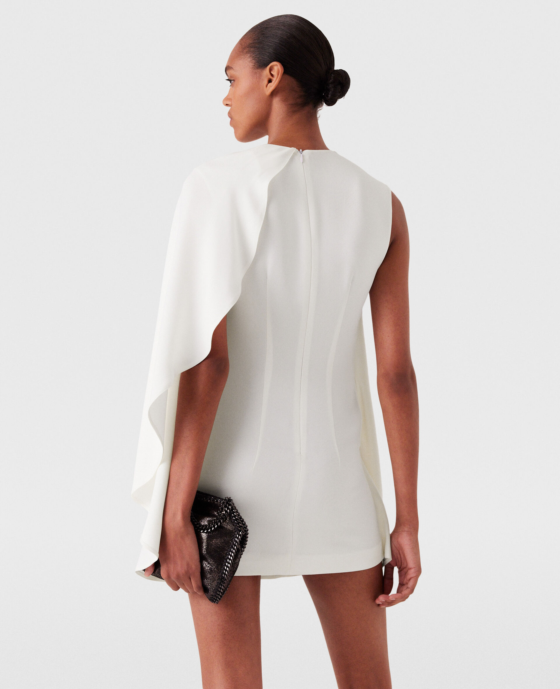 One-Sleeve Mini Dress-White-large One-Sleeve Mini Dress-White-large image number 3