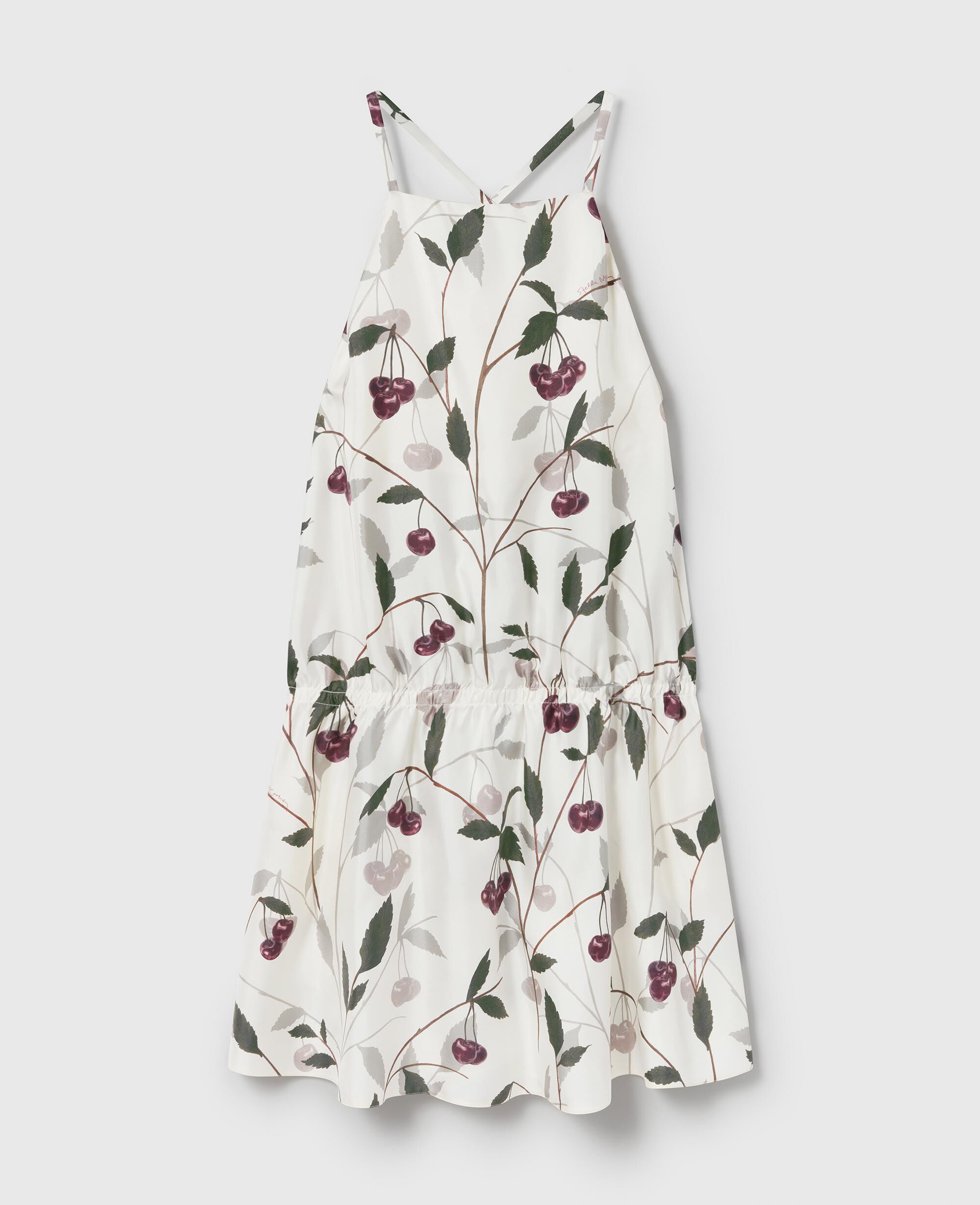 Women Cream Cherry Print Sleeveless Mini Dress | Stella