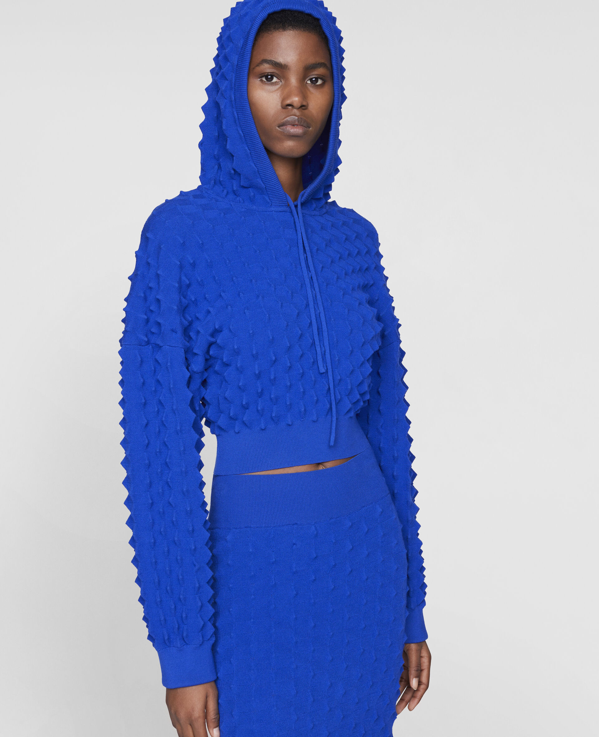 Light Popcorn Hooded Sweater-Blue-large image number 3