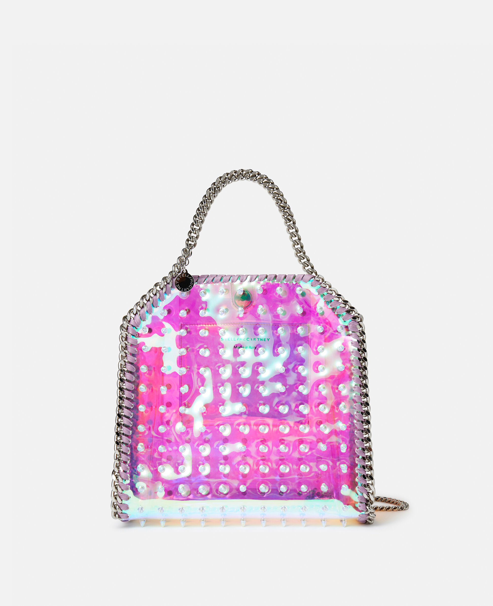 Women Iridescent Online Exclusive Falabella Mini Holographic Spike Tote Stella McCartney US