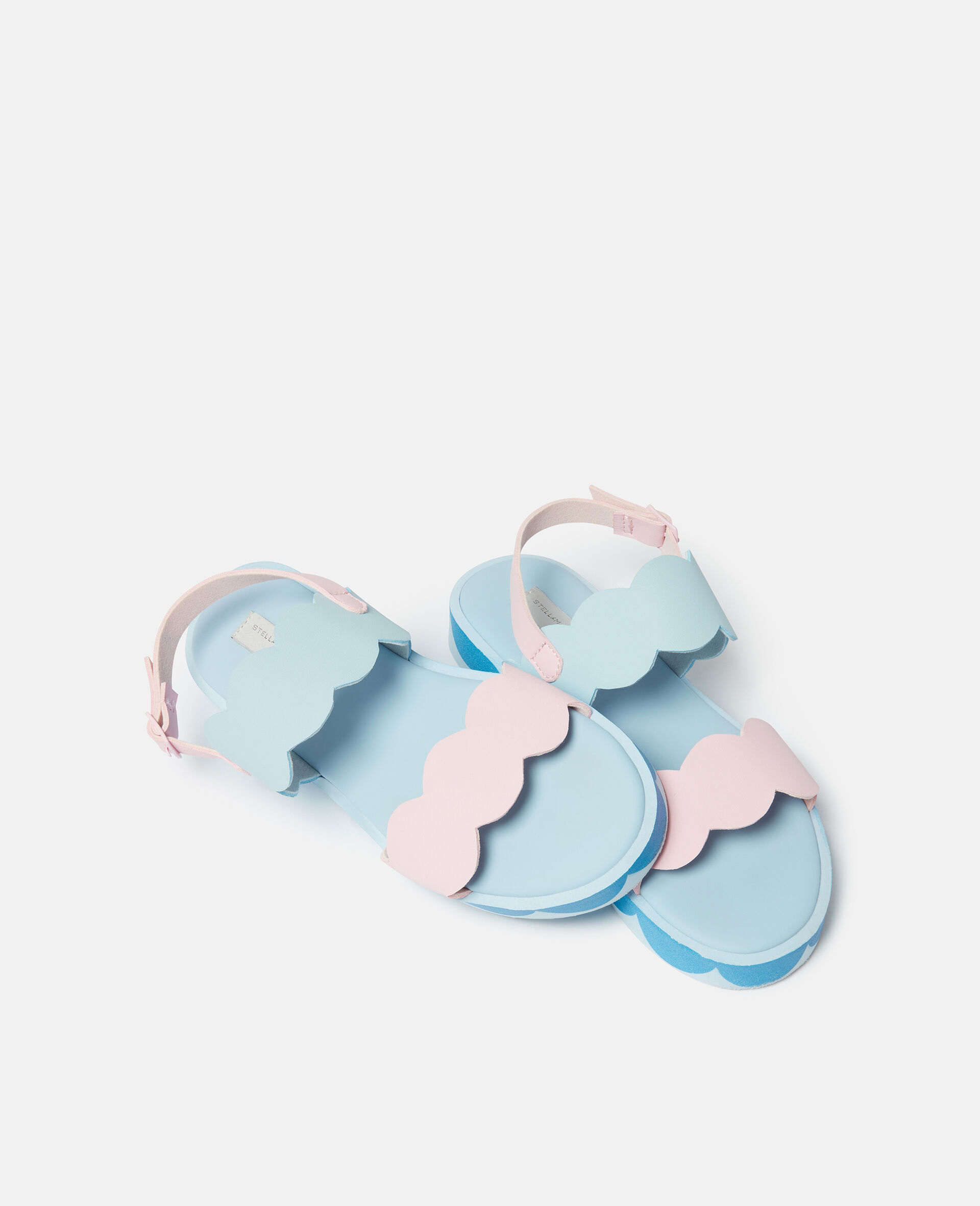 Scalloped Ankle-Buckle Sandals-Pink-large image number 3