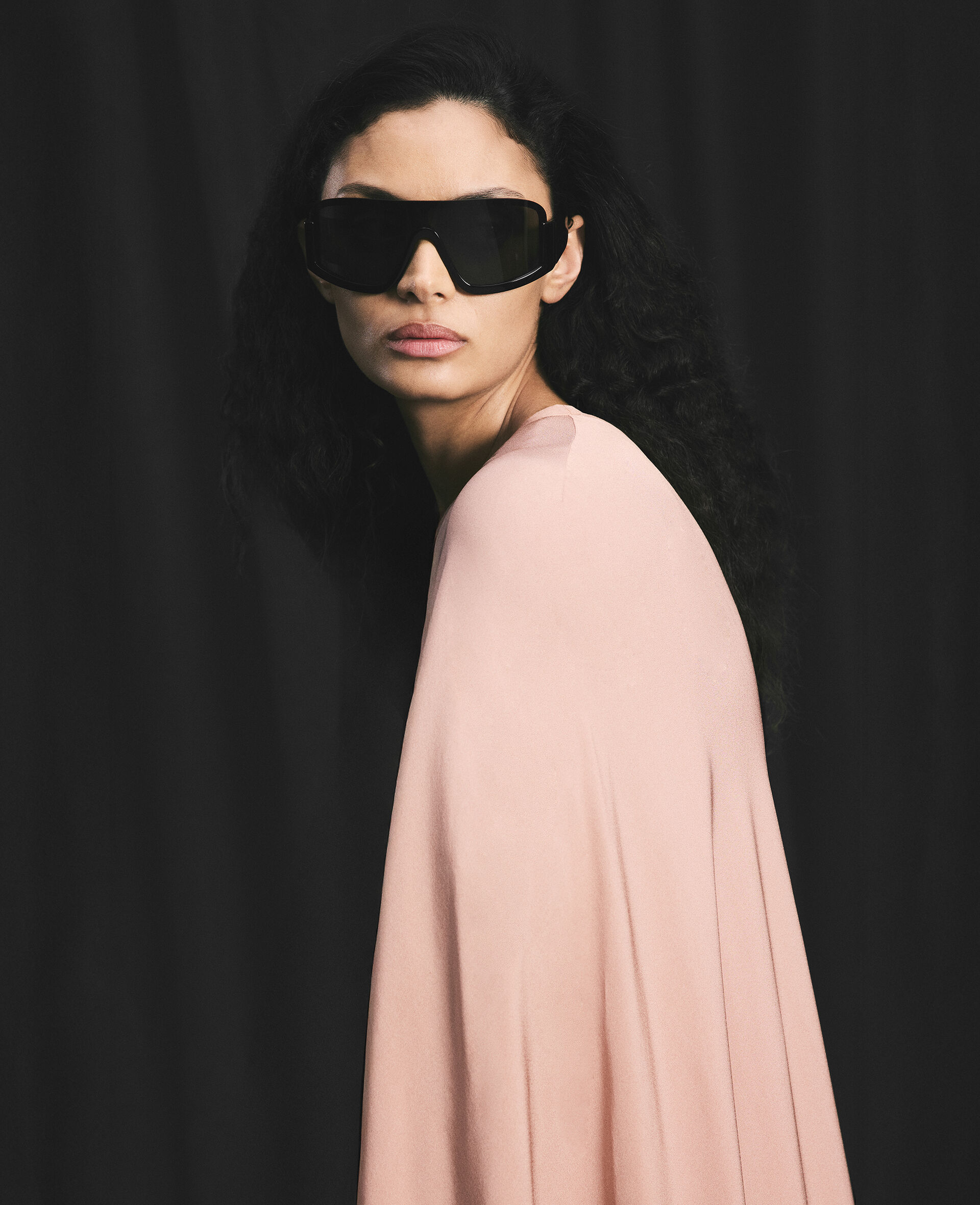 Lead-Free Crystal Cape Gown-Pink-large image number 3