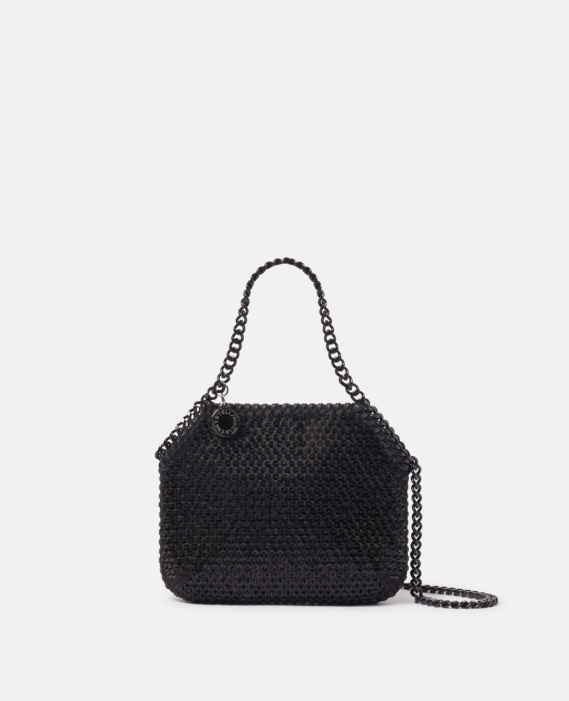 Falabella Sequin Tiny Tote Bag-Black-medium