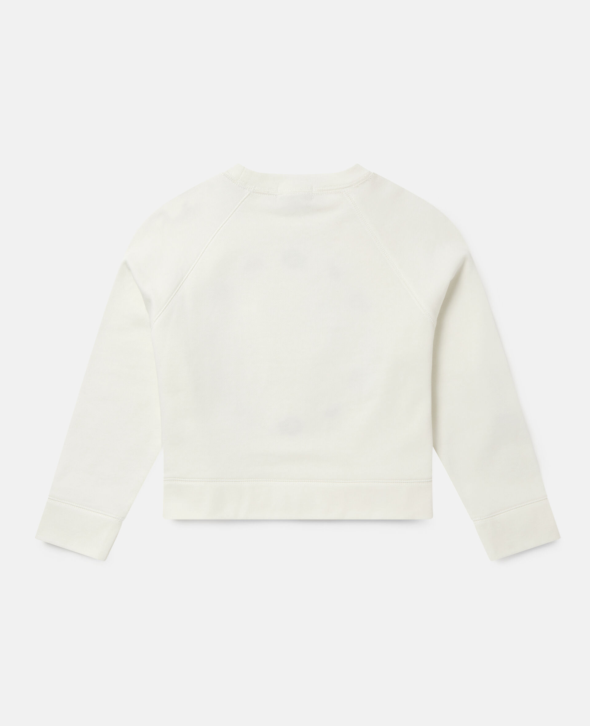 Sweat-shirt en polaire de coton à logo oversize-Blanc-large image number 3