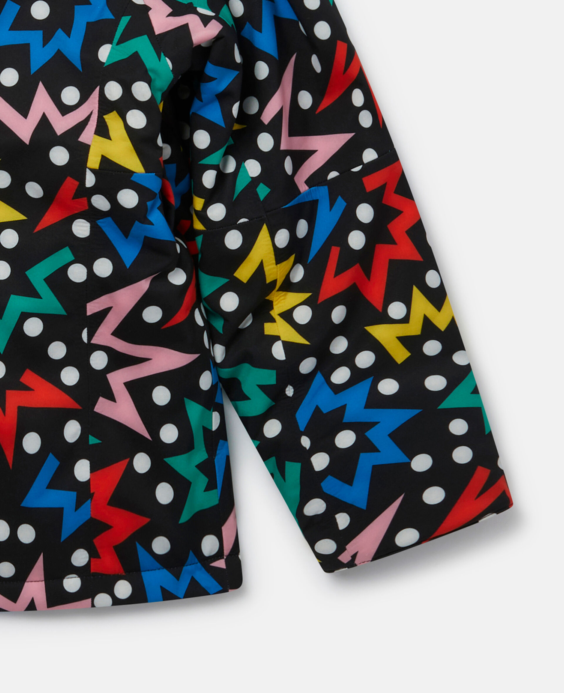 스타버스트 프린트 후드 푸퍼 코트-멀티컬러-large image number 3