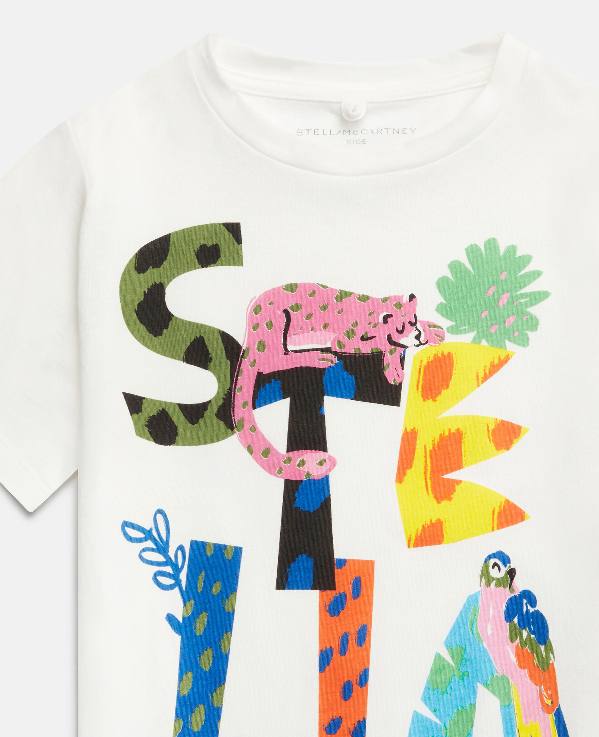 Stella Logo Jungle Print T-Shirt-White-large image number 1