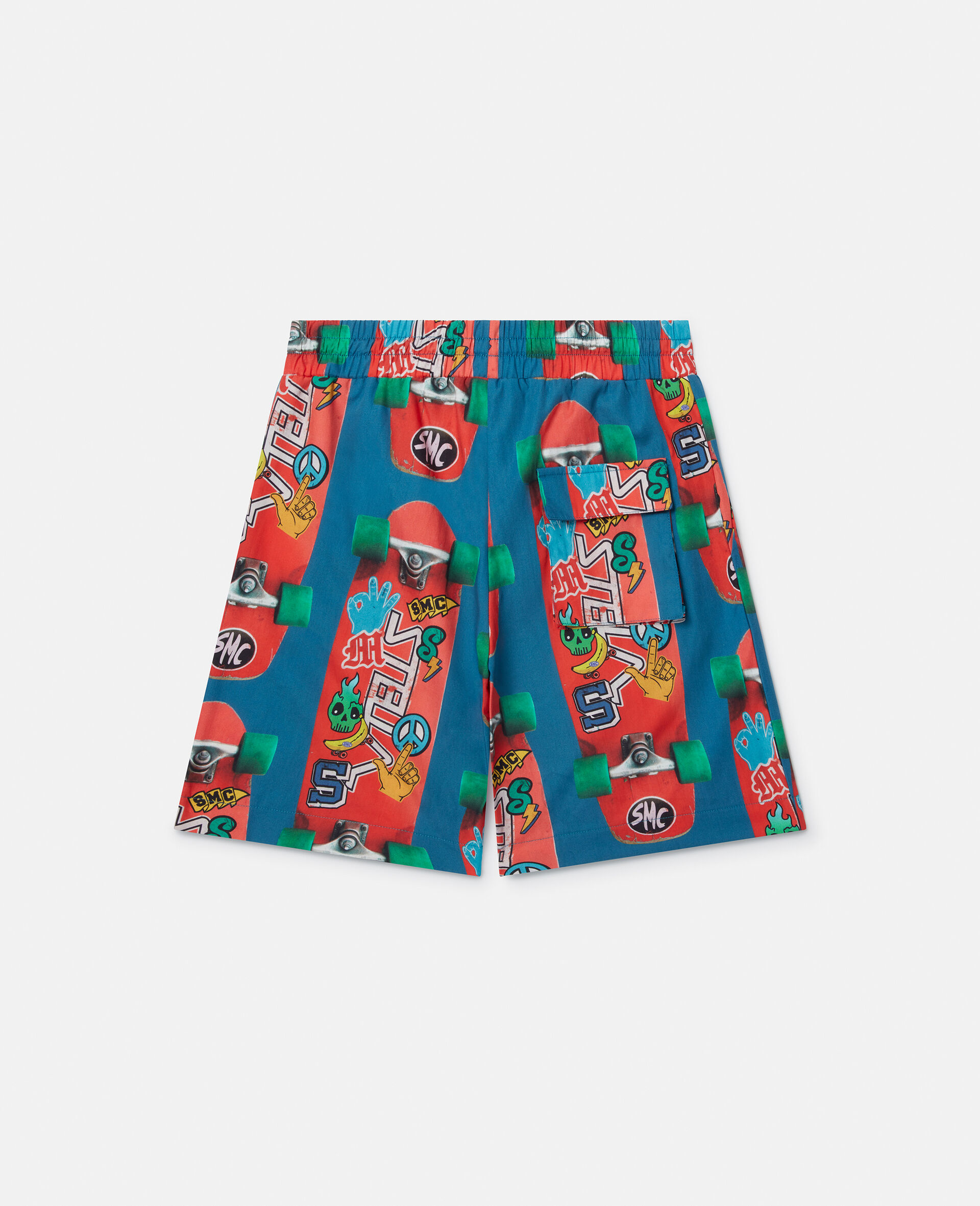 Short avec imprime skateboard-Rouge-large image number 2