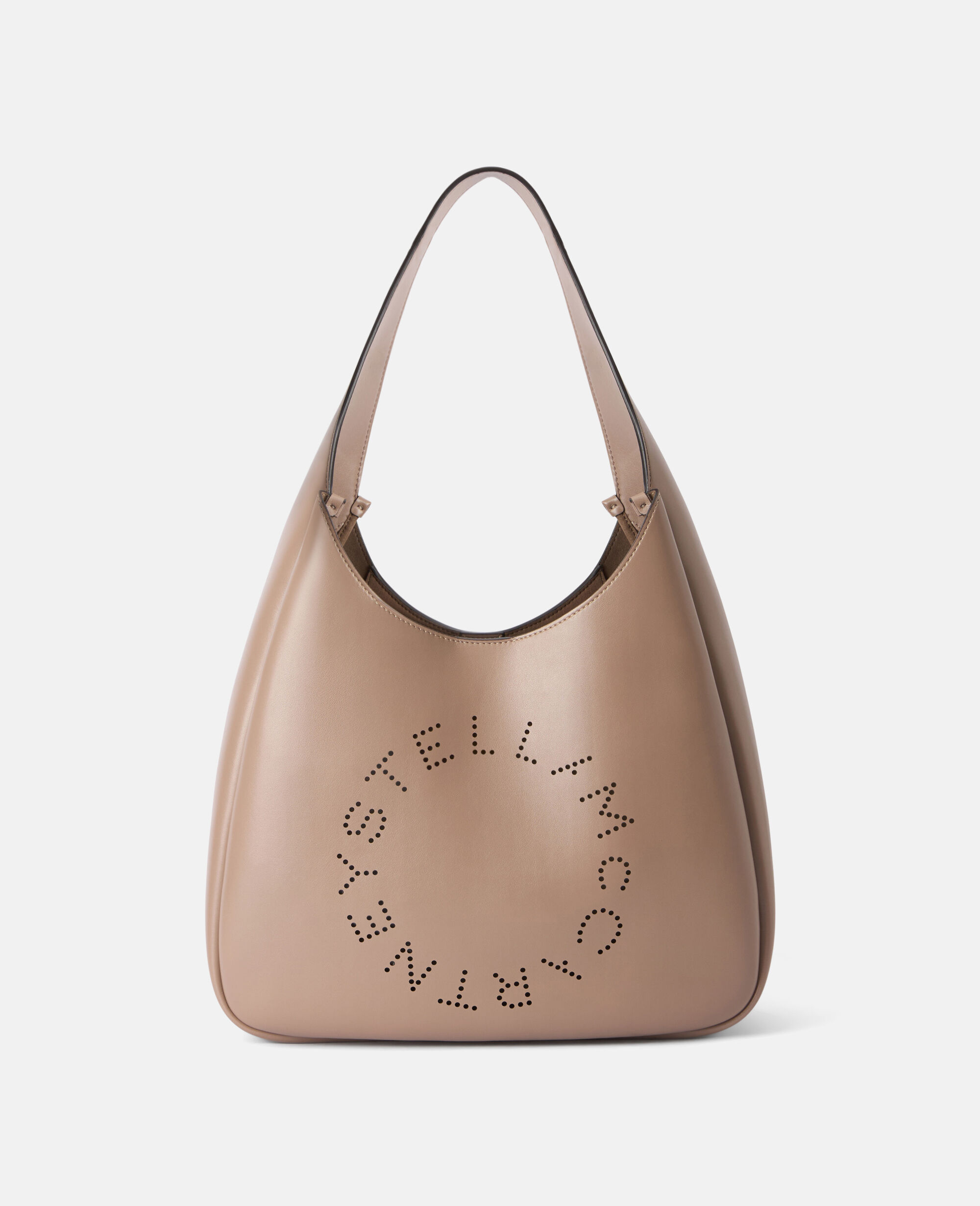 【関税&送料込】Stella Mccartney Hobo Bag With Logo Women Taupe Brown Logo Slouchy Hobo Tote Bag | Stella
