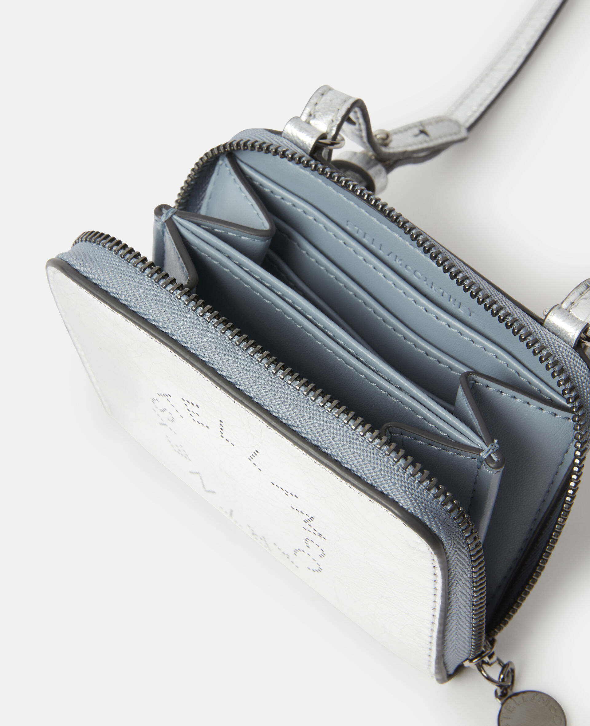 Logo Zip Strap Cardholder-Grey-large image number 1