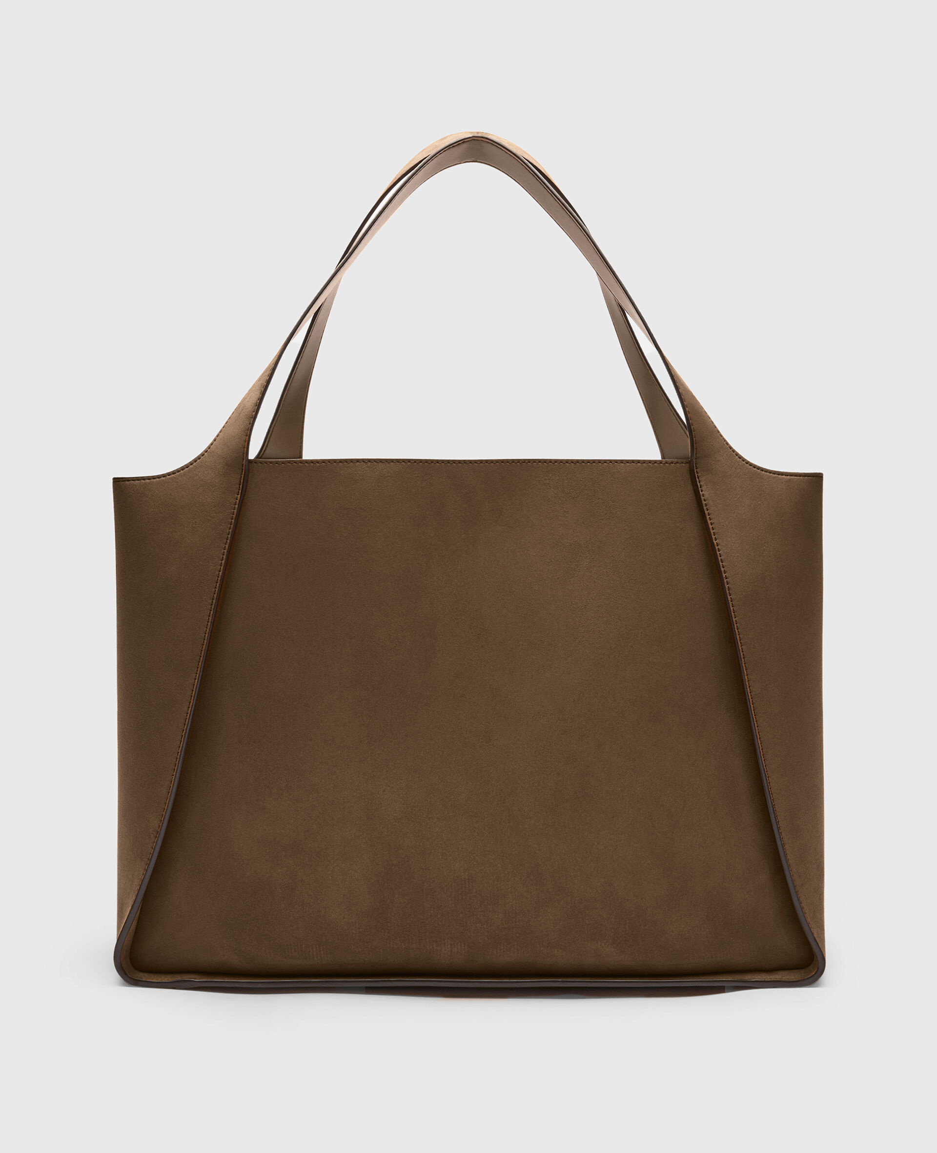 Gro&szlig;e Wildleder Tote Bag mit Logo-Brown-large image number 2