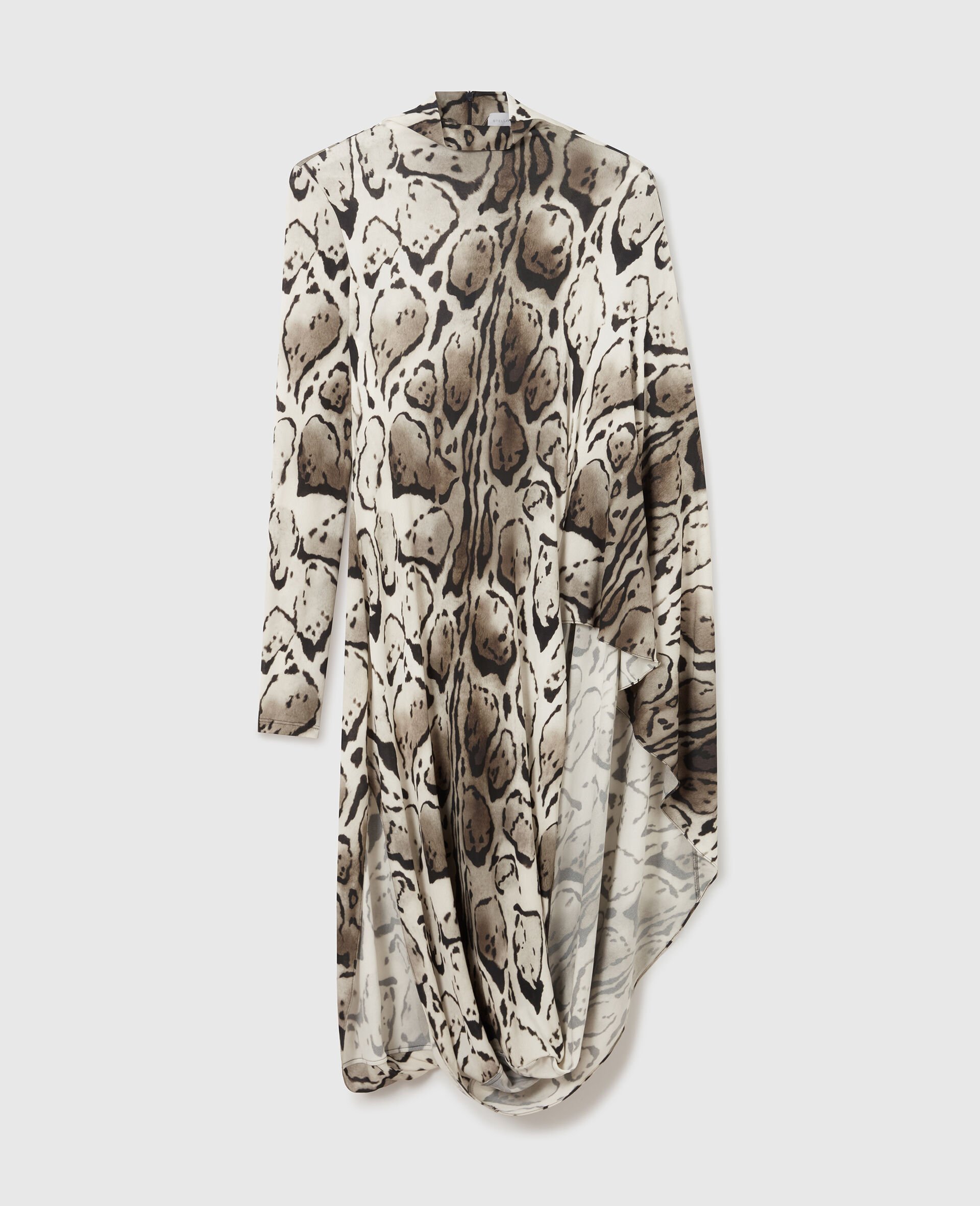 Robe midi drapee avec imprime leopard nuage-Gris-medium