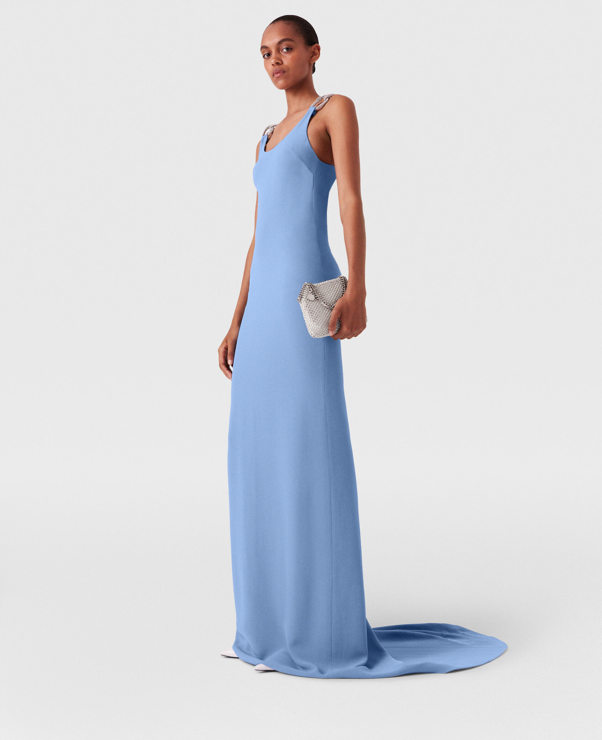 クリスタルチェーン　ストラップドレス-ブラック-large image number 2