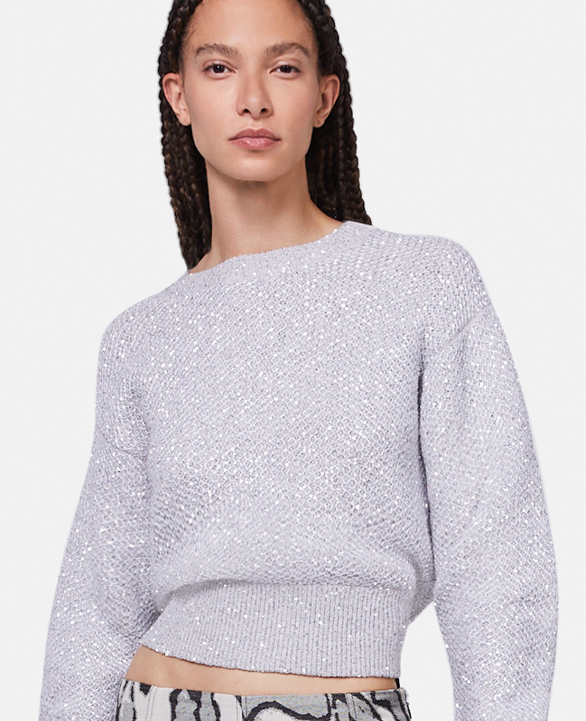 Pull à sequins-Silver-large Pull à sequins-Silver-large image number 3