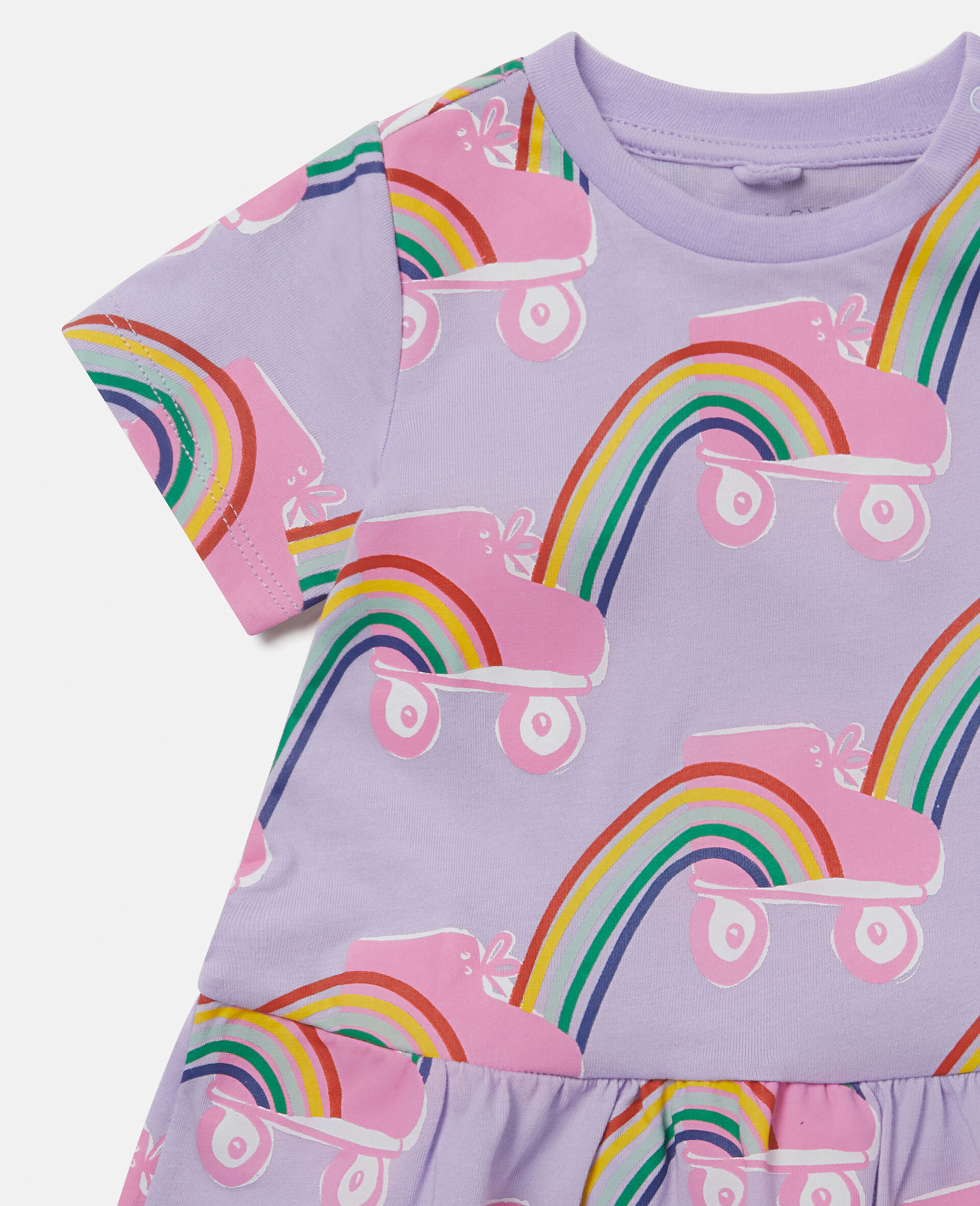 Rollerskate Rainbow Print Dress-Purple-large image number 1