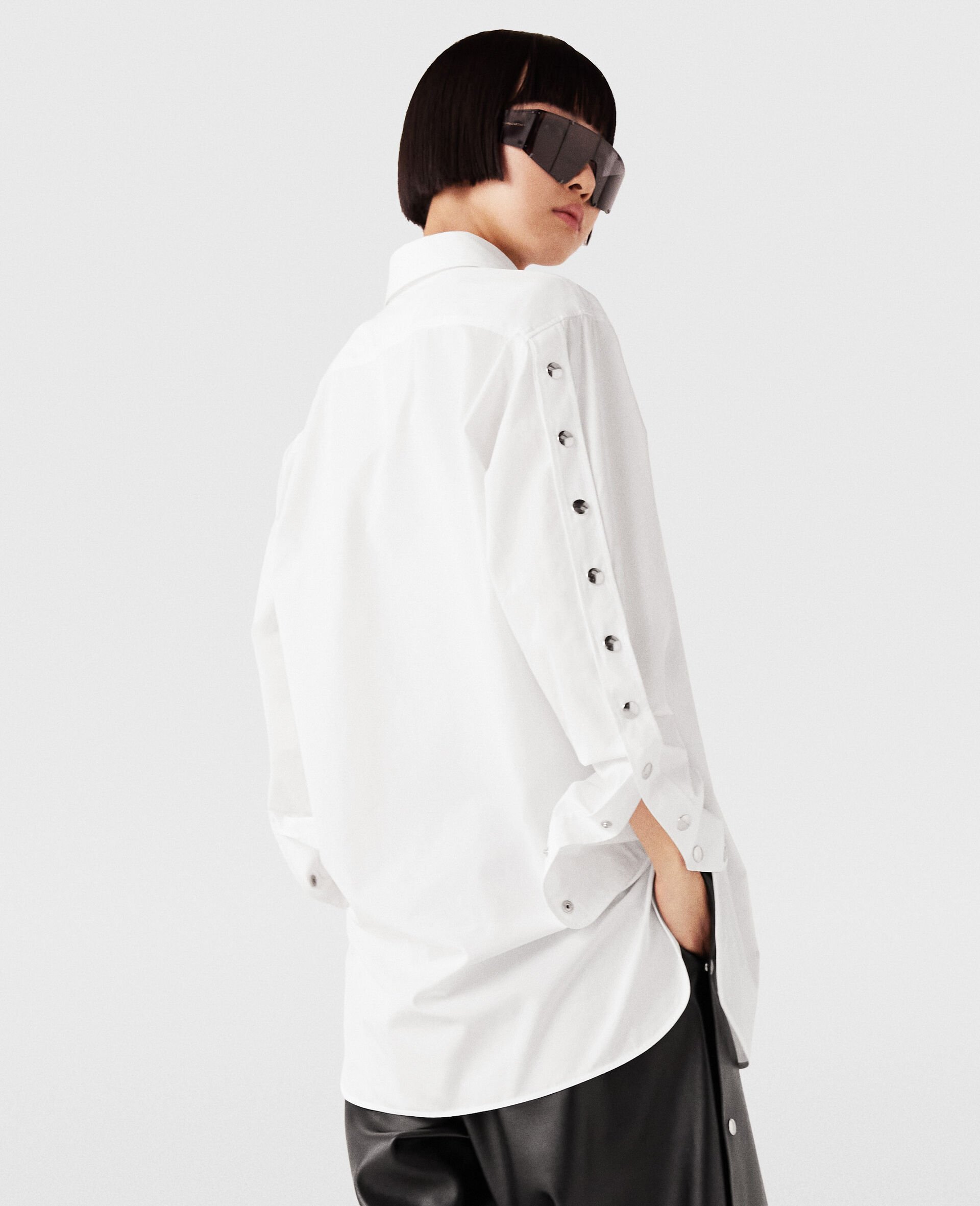 Classic Collar Long-Sleeve Shirt-White-large Classic Collar Long-Sleeve Shirt-White-large image number 4