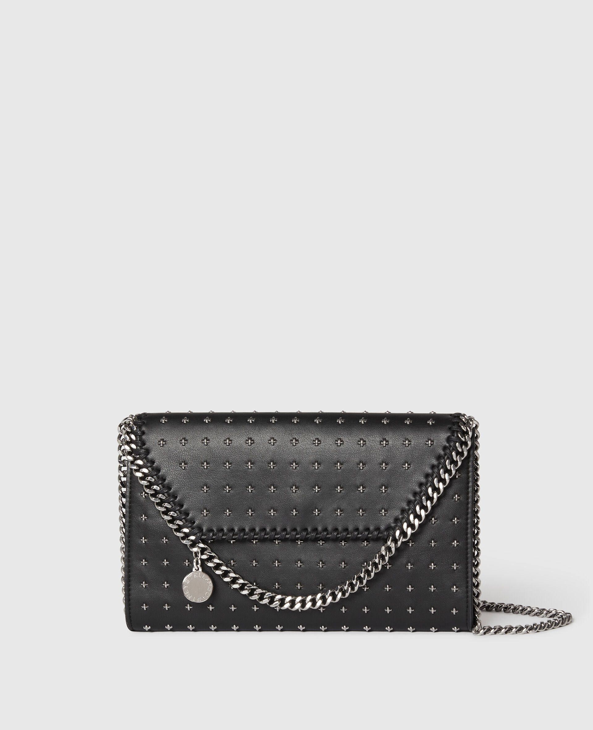 Sac a bandouliere portefeuille avec clous etoiles Falabella en edition limitee-Noir-medium