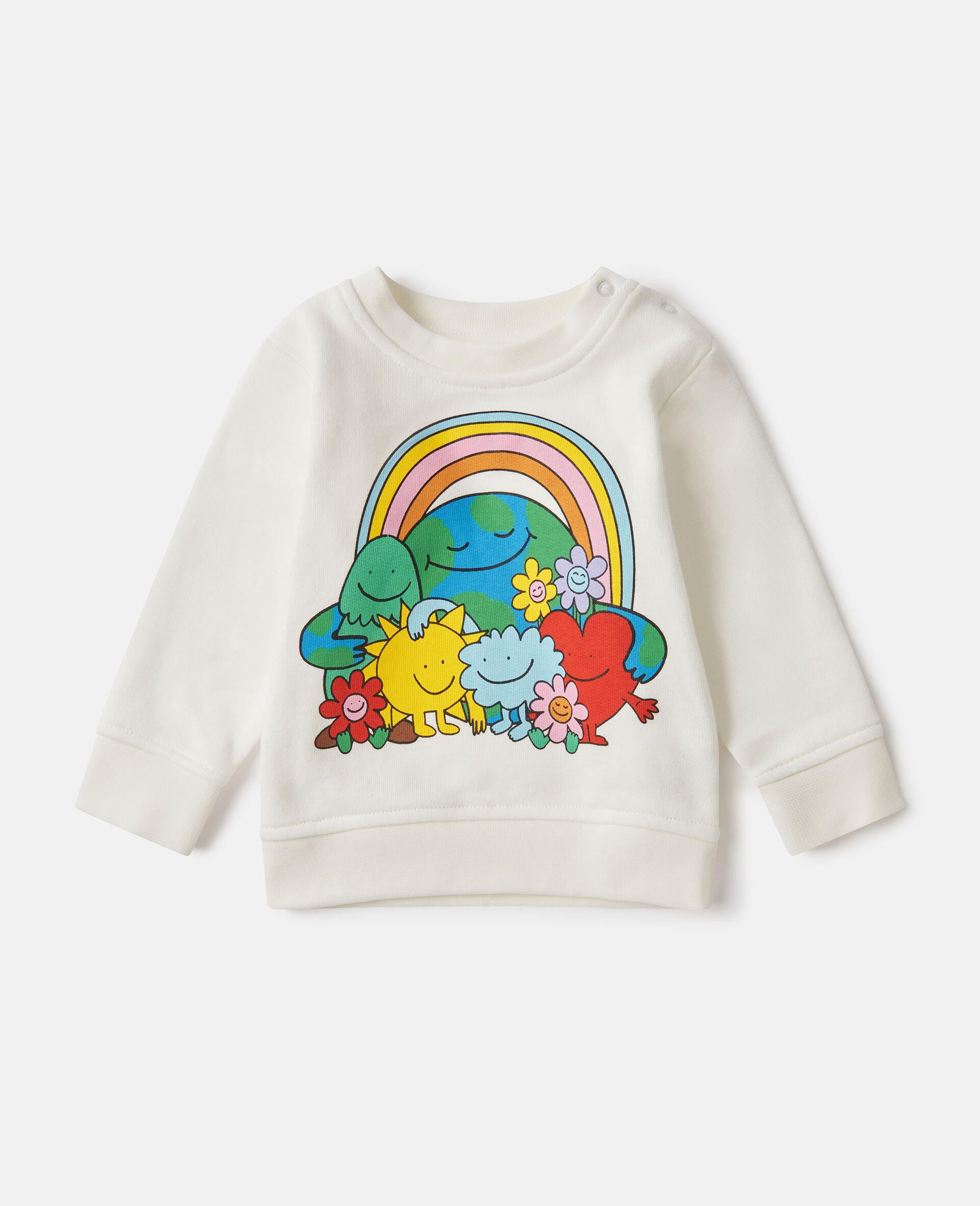 Sweat shirt graphique a col ras du cou Amis de la Terre-Blanc-medium
