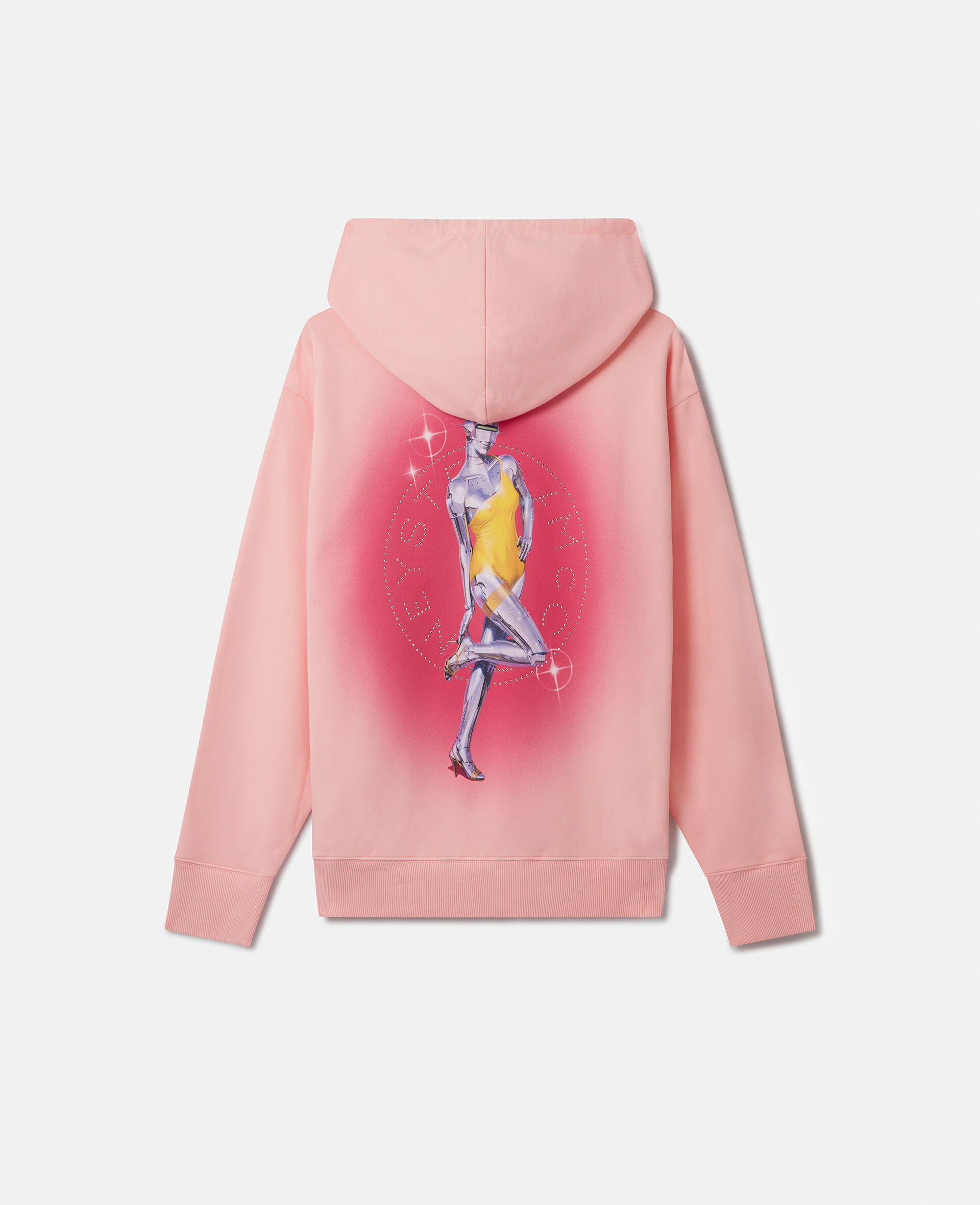 Sexy Robot Print Organic Cotton Hoodie-Pink-large image number 1